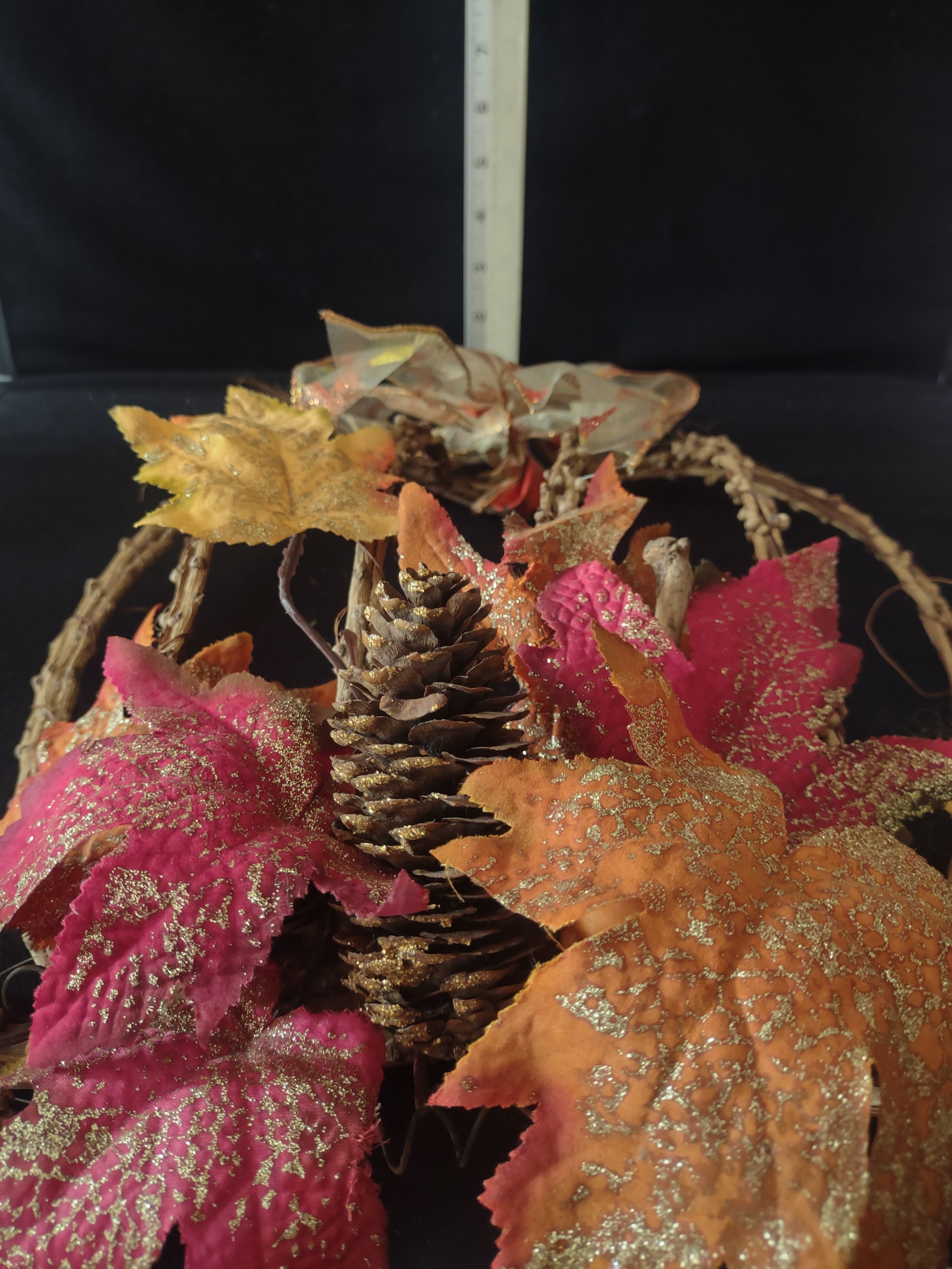 Rustic Harvest/Thanksgiving/Fall Pumpkin Grape Vine Wall Hanging (Lot 3429)