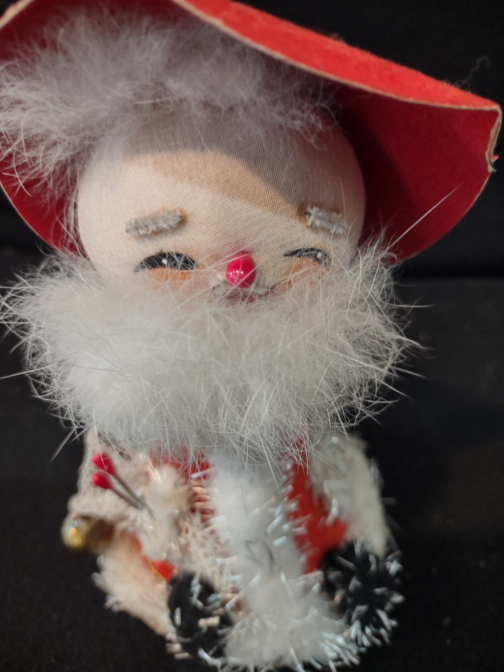 Vintage Flocked Small 5" Santa Claus Japan Christmas (Lot 3951)