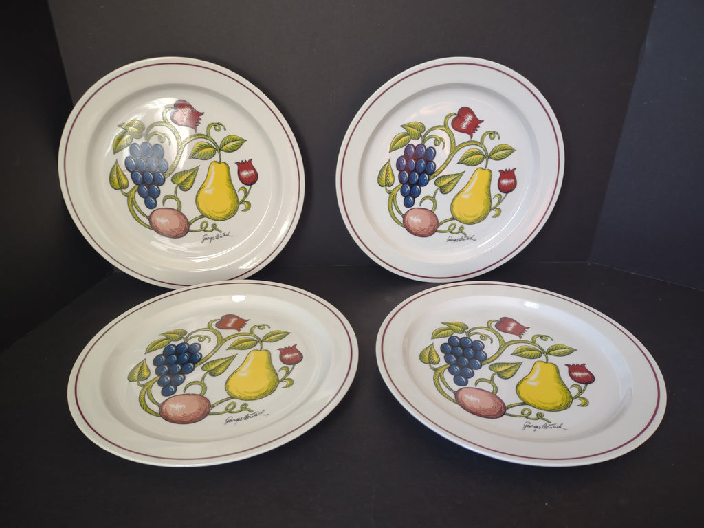Set 4 Dinner Plate Arbor George Briard Fruit Grape Thanksgiving (lot 1255)