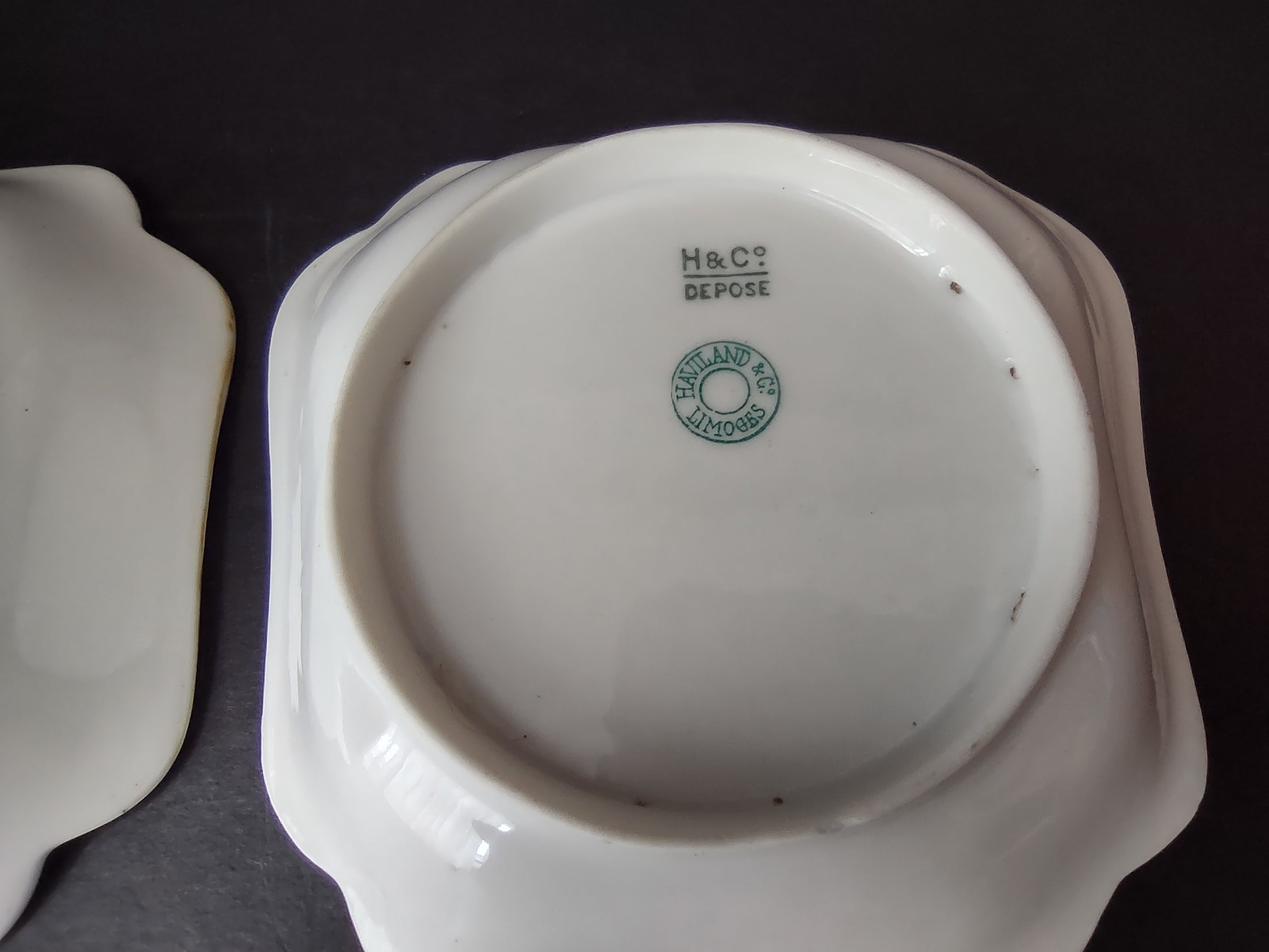 Depose Haviland Limoges Pink Brown Cornflower 3 x Square Small Dish (lot 966)