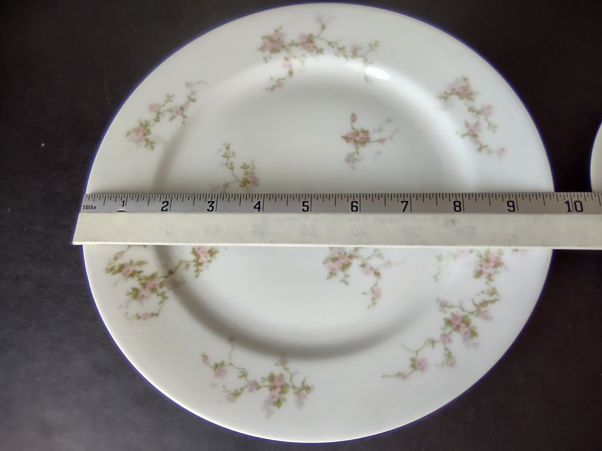 Haviland Limoges Pink Spray Dinner & Bread/Butter Plate (lot 921)