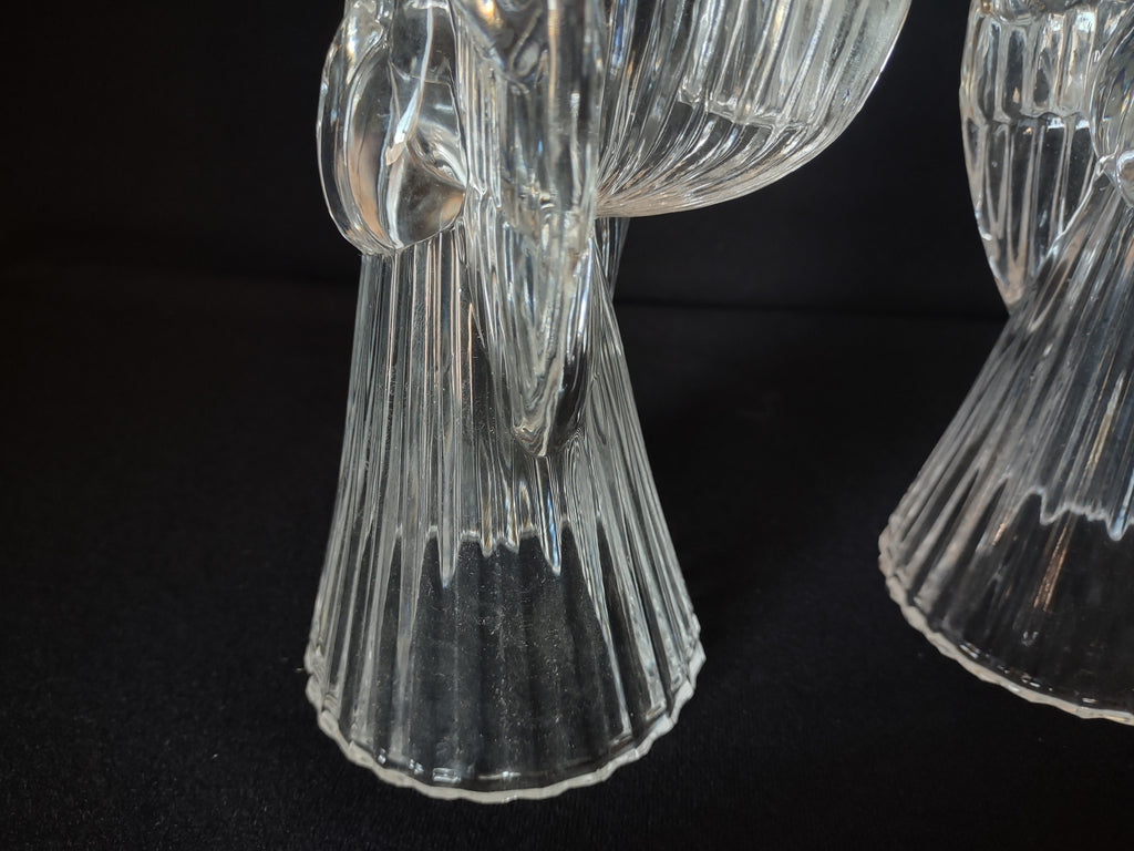 Christmas Set of 2 Glass Angels Candle Holders (lot 1577)