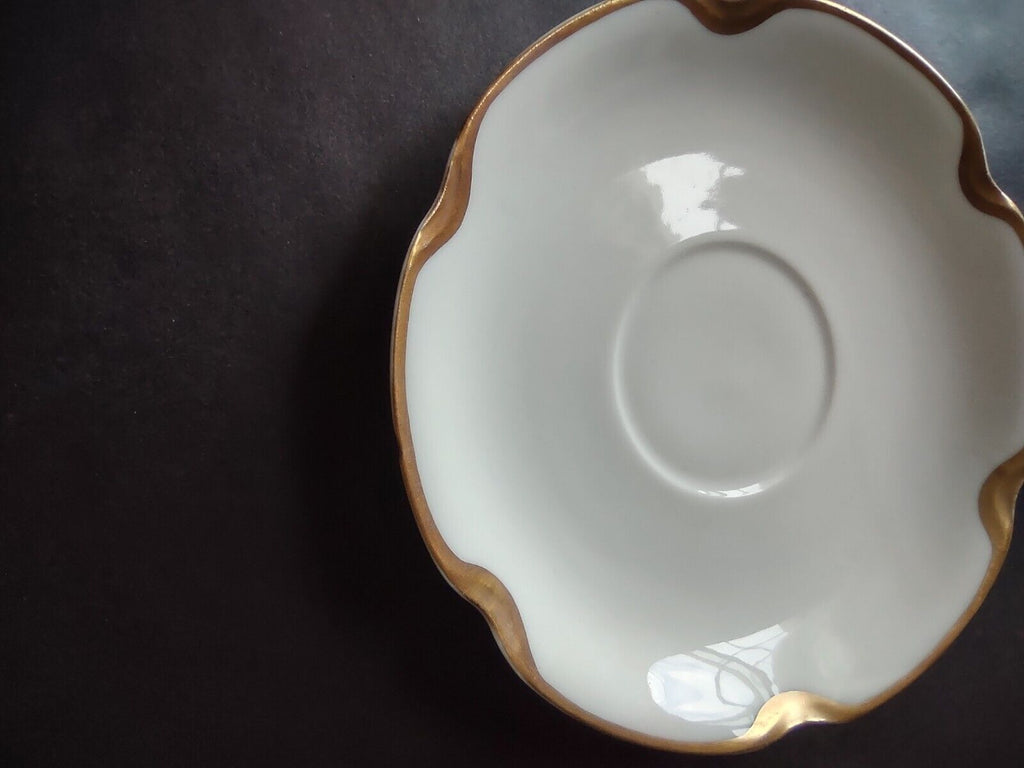 Haviland Limoges Silver Anniversary Gold Trim Saucer Plate 5-3/8" (lot 661)