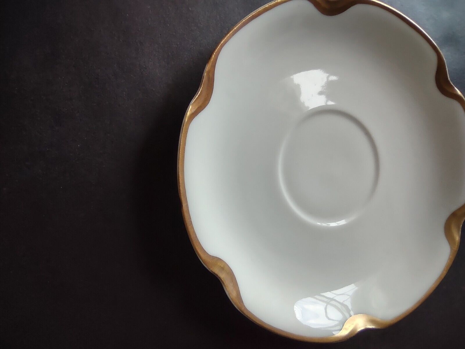 Haviland Limoges Silver Anniversary Gold Trim Saucer Plate 5-3/8" (lot 661)