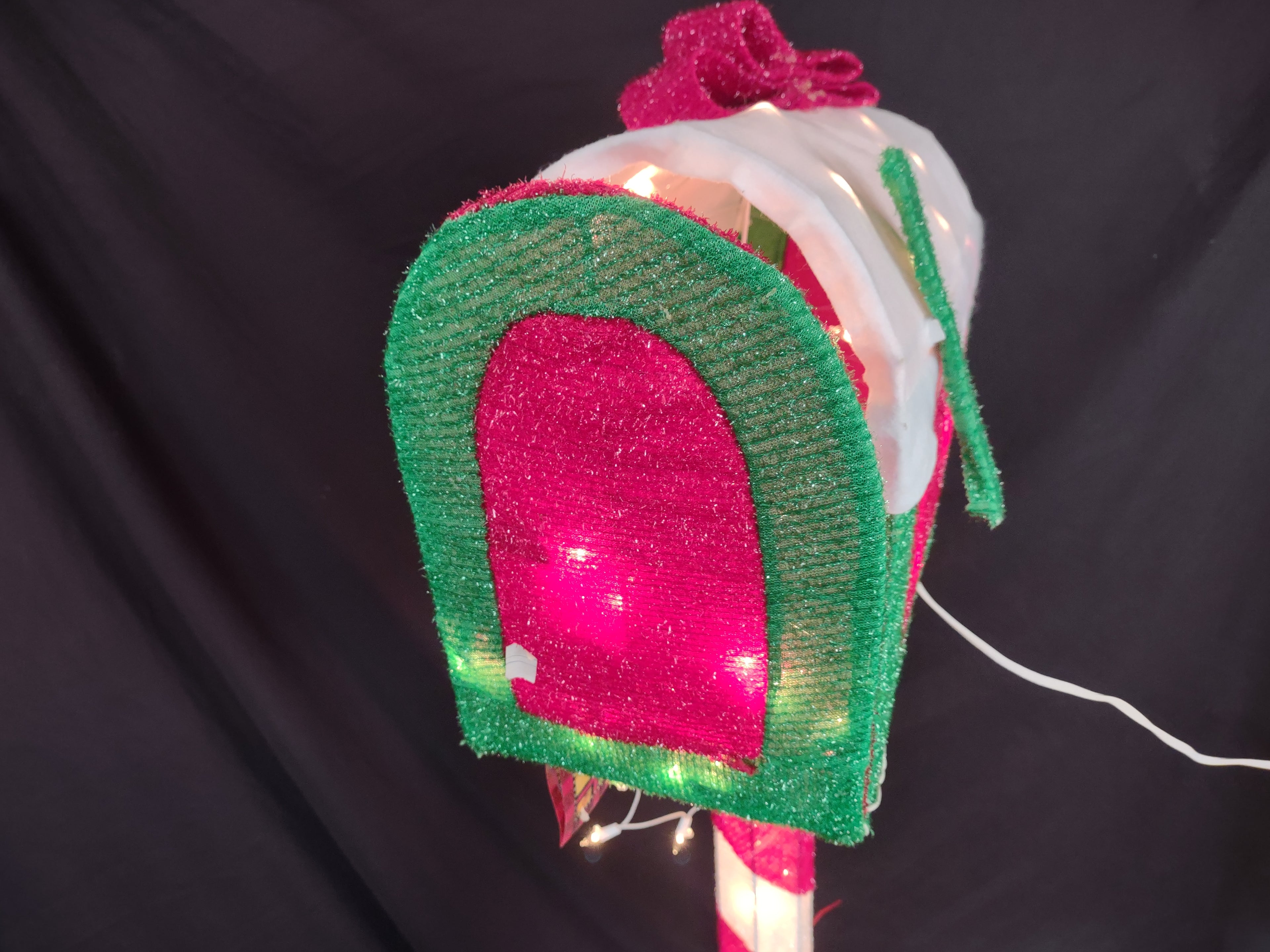 Christmas Vintage Santa Mail Box Tinsel 50" tall Moving Animated (lot 4843)