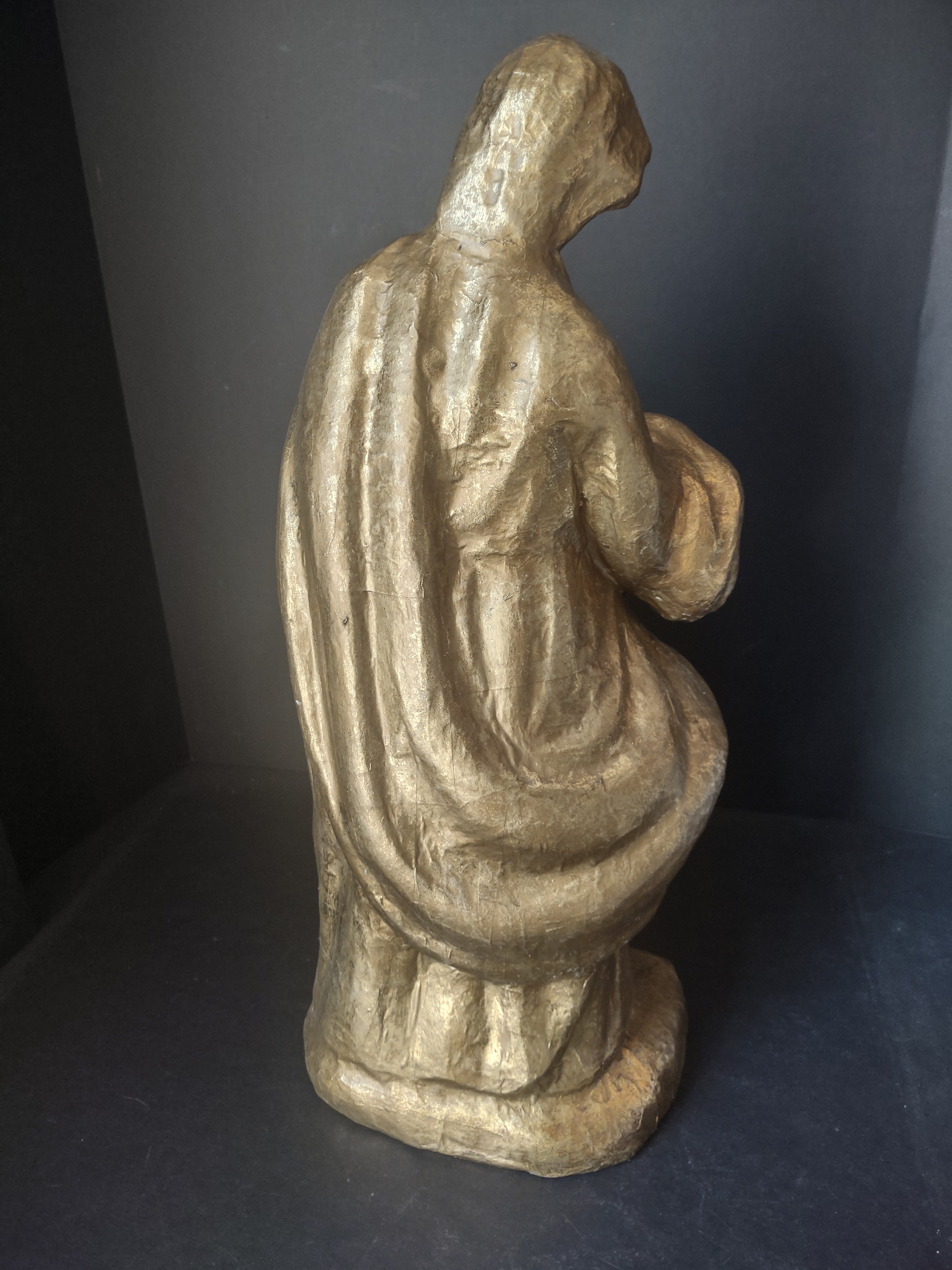 Christmas Paper Mache Shepard Nativity Golden Color 22" (lot 2184)