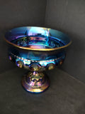 Indiana Carnaval Glass Kings Crown Thumbprint Candy Dish Iridescent (lot 2679c)