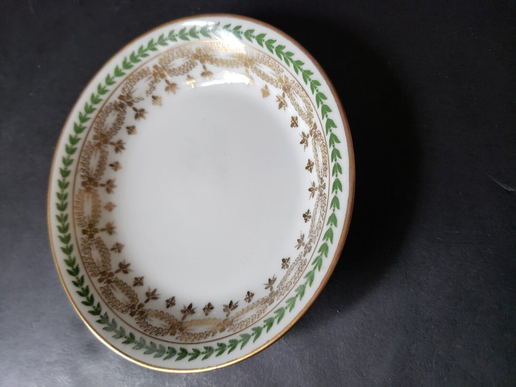 JP Limoges France Gold Trim Green Laurel Small Bowl 5" (585-1)