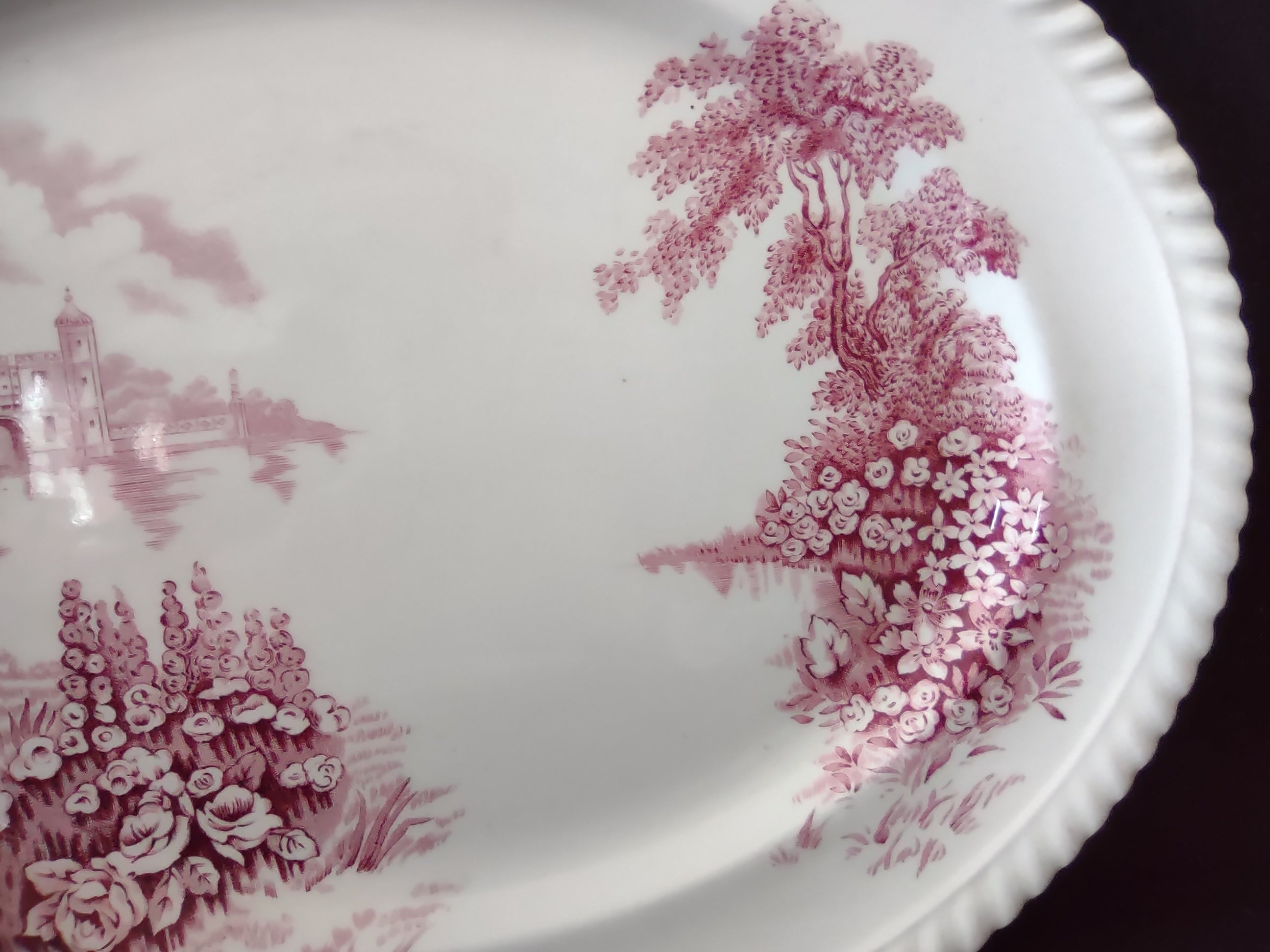 Vintage Castle On The Lake Johnson Serving Platter English Countryside (lot 5702