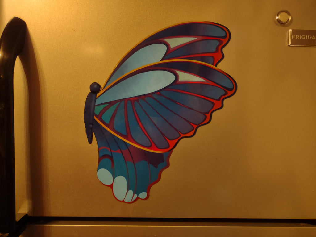 Blue Large Magnetic Butterfly 17" x 9" (lot 5038)