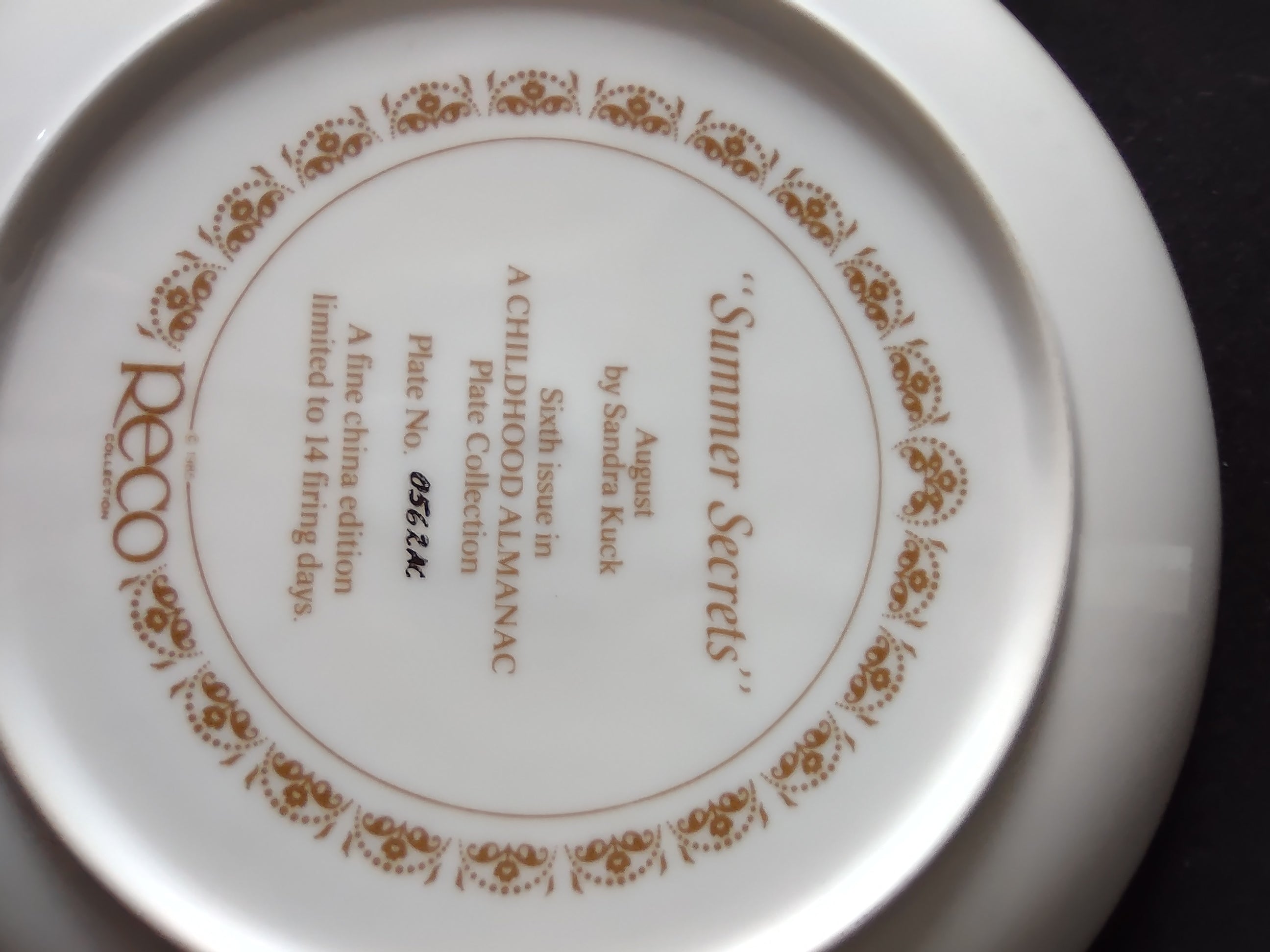 Vintage A Childhood Almanac Collector Plate 6th Issue Summer Secrets (Lot 5192)