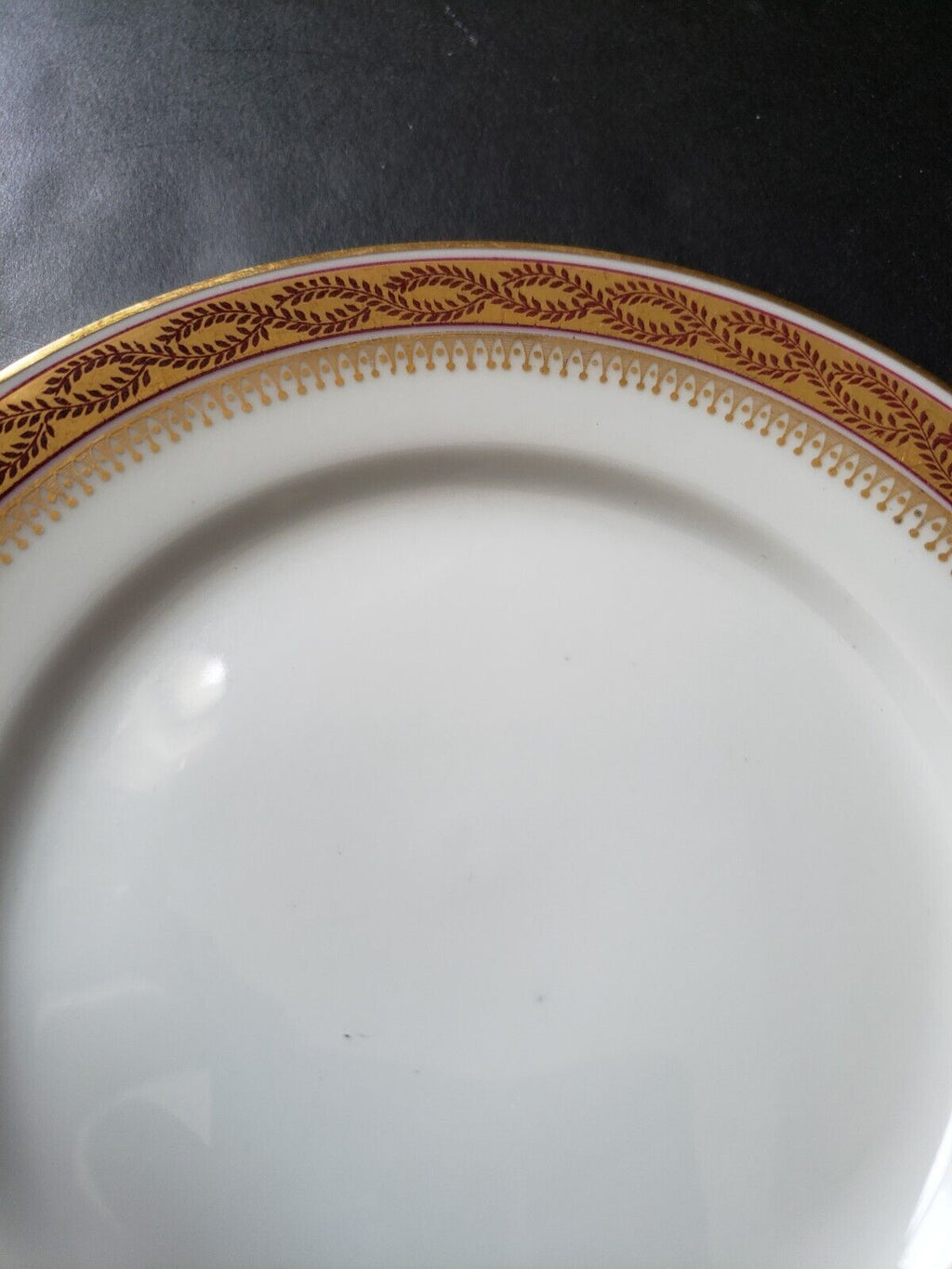 Wm Guerin France Limoges Bread/Butter 6"Red Maroon Gold Trim (lot 589)