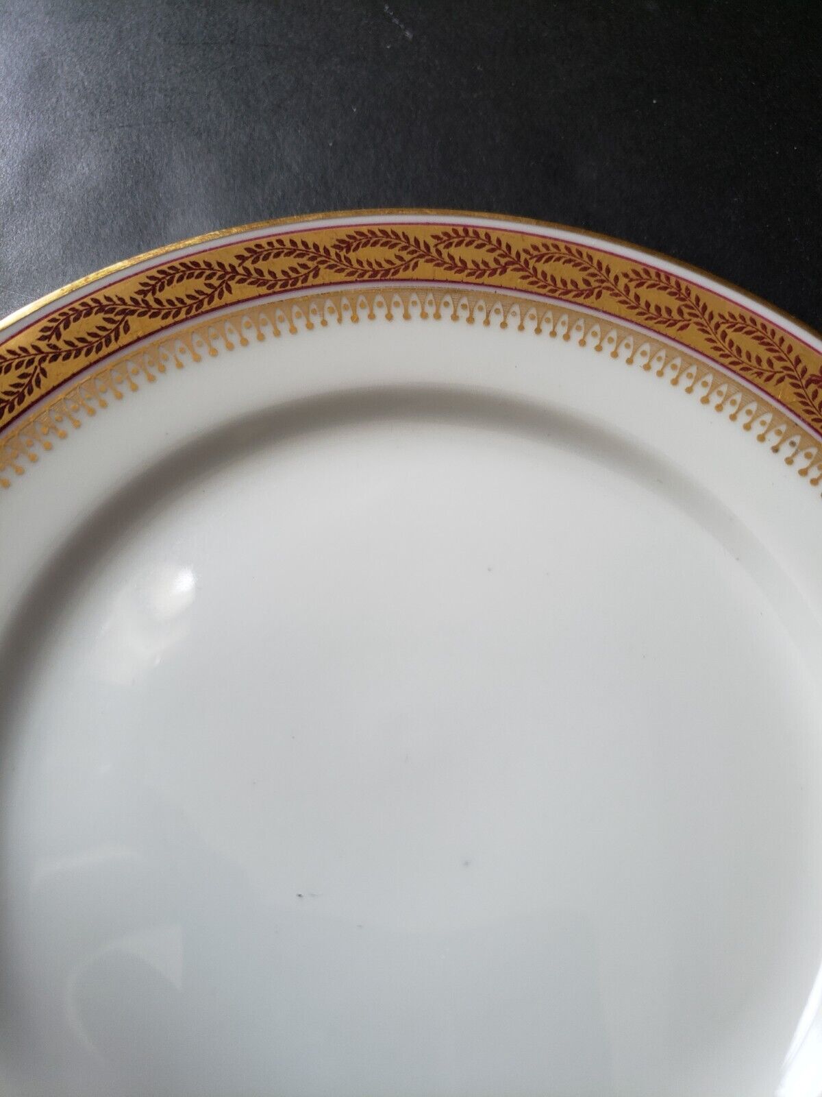 Wm Guerin France Limoges Bread/Butter 6"Red Maroon Gold Trim (lot 589)