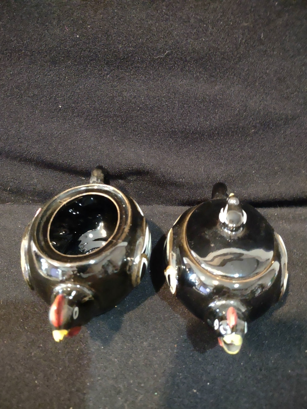 Vintage Stacking Chicken Teapot Creamer Sugar Bowl Set 1950s (Lot 3989)