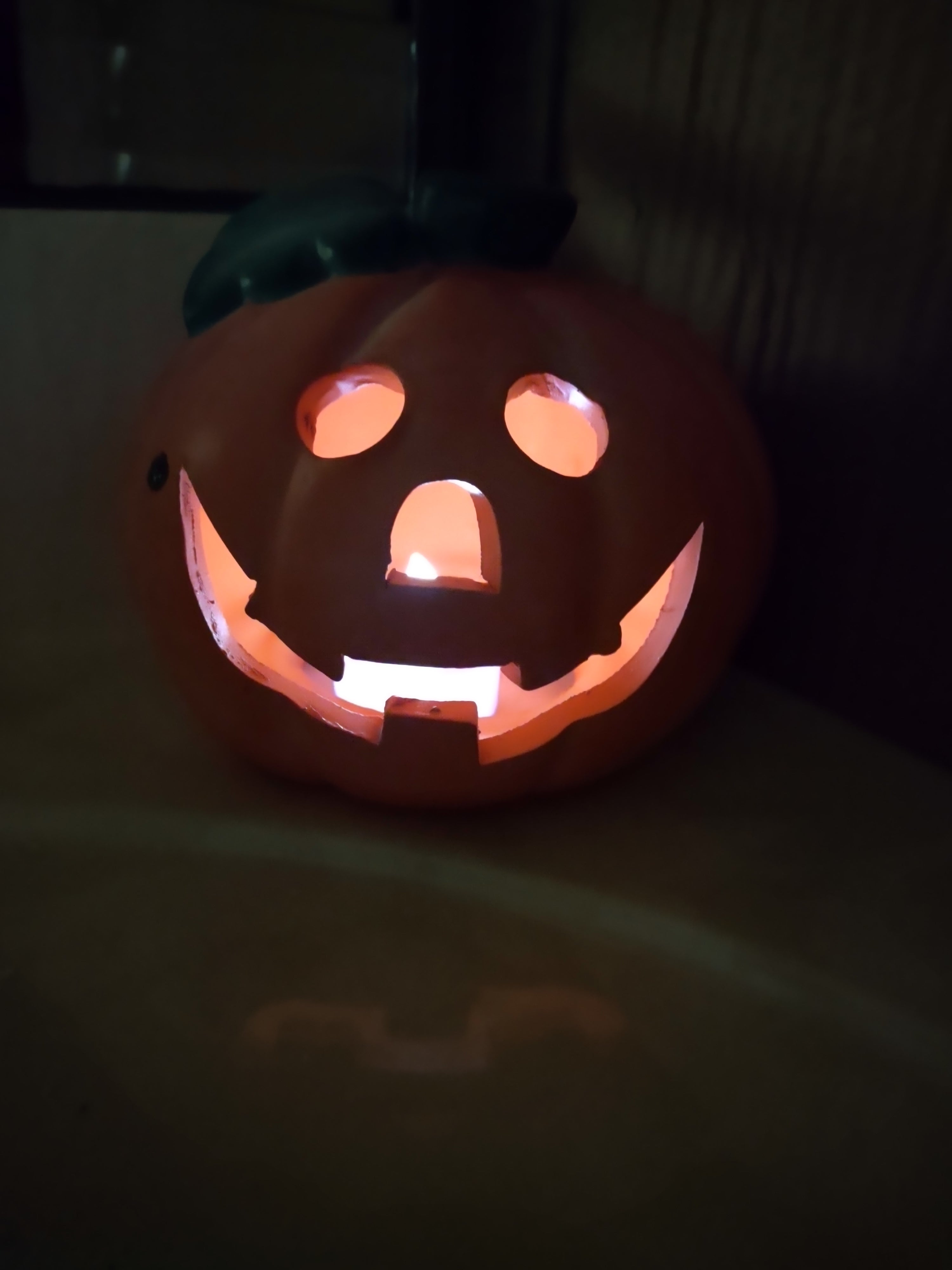 Halloween Terra Cotta Jack O Lantern Candle Cover (Lot 4345)