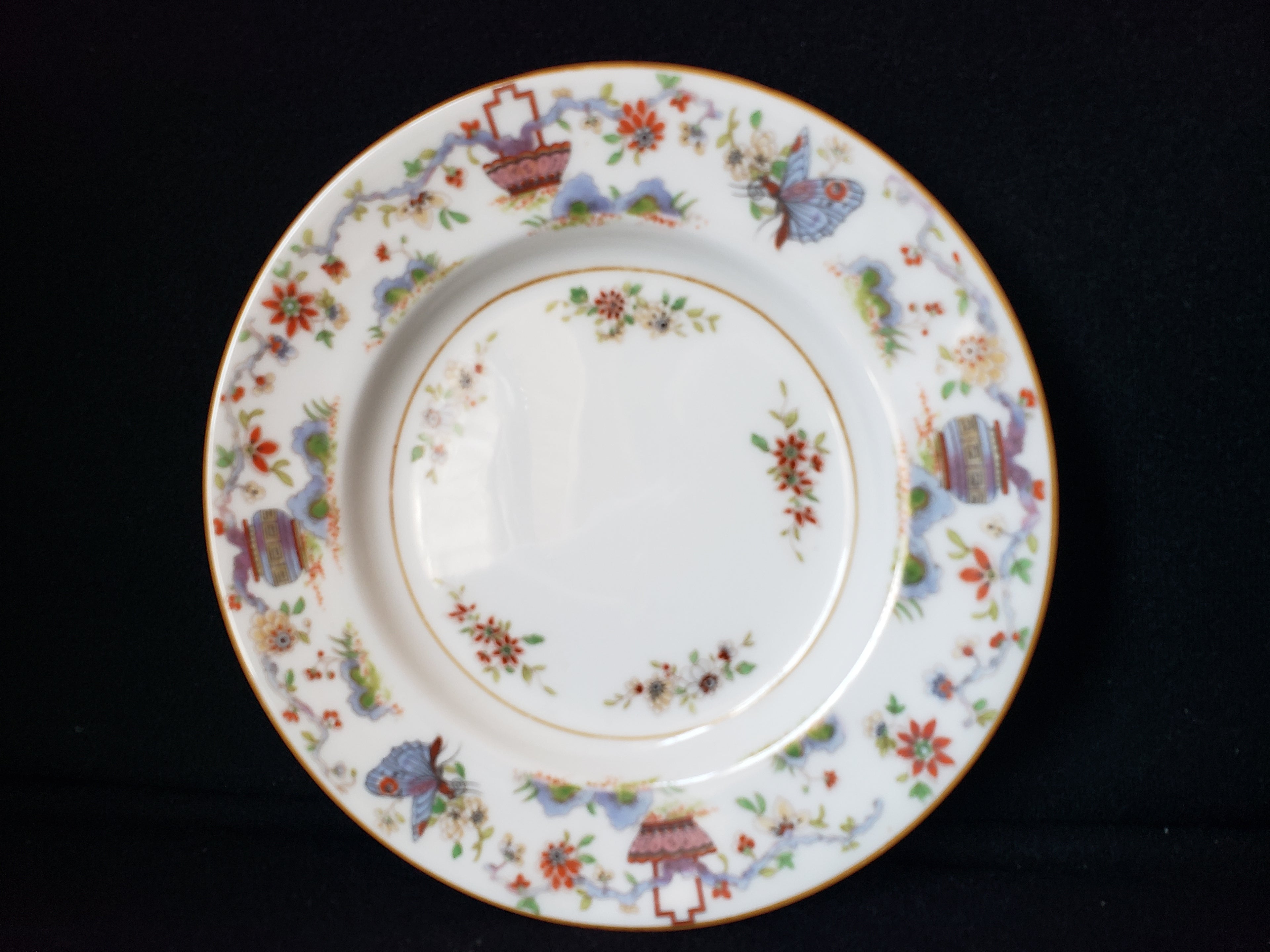 Vintage Royal Worcester Higgins & Seiter Butterfly Bread Plate 6" (lot 2116)