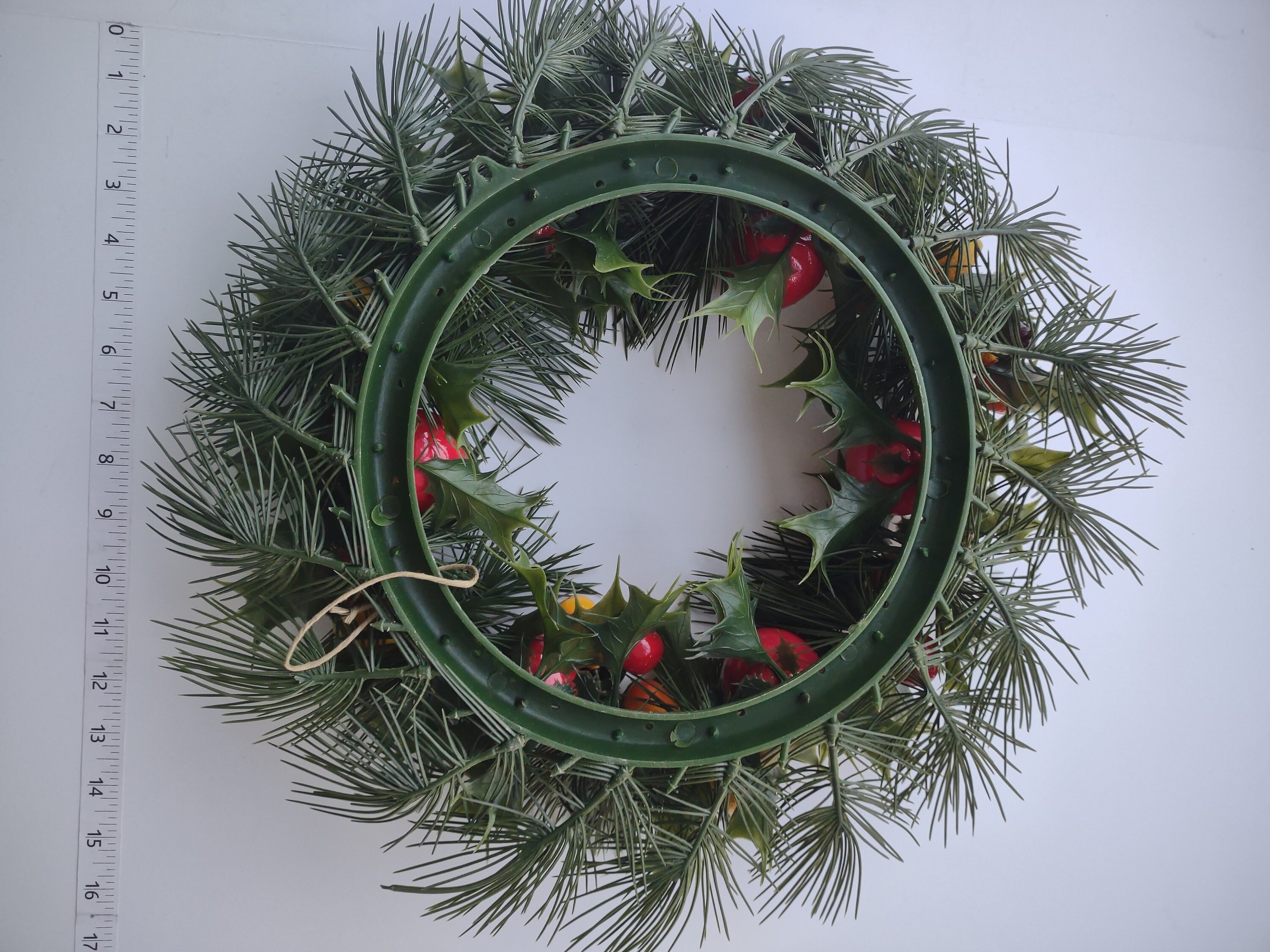 Halloween Artificial Fruit Autumn Fall Green Orange Yellow Wreath 14" (lot 3068)