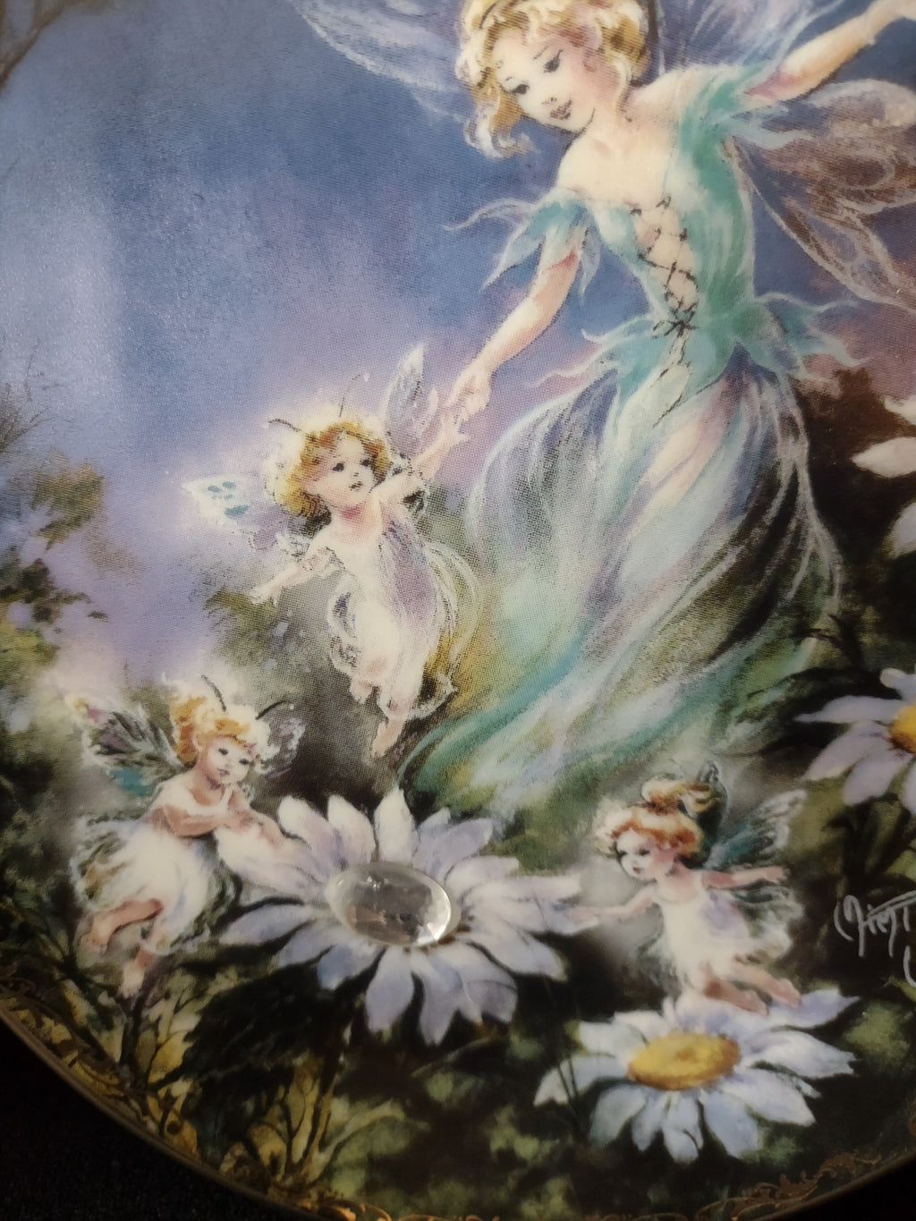 Fairy Wings And Magic Things Bradford Plate Fairies Flowers Gems (Lot 4383)