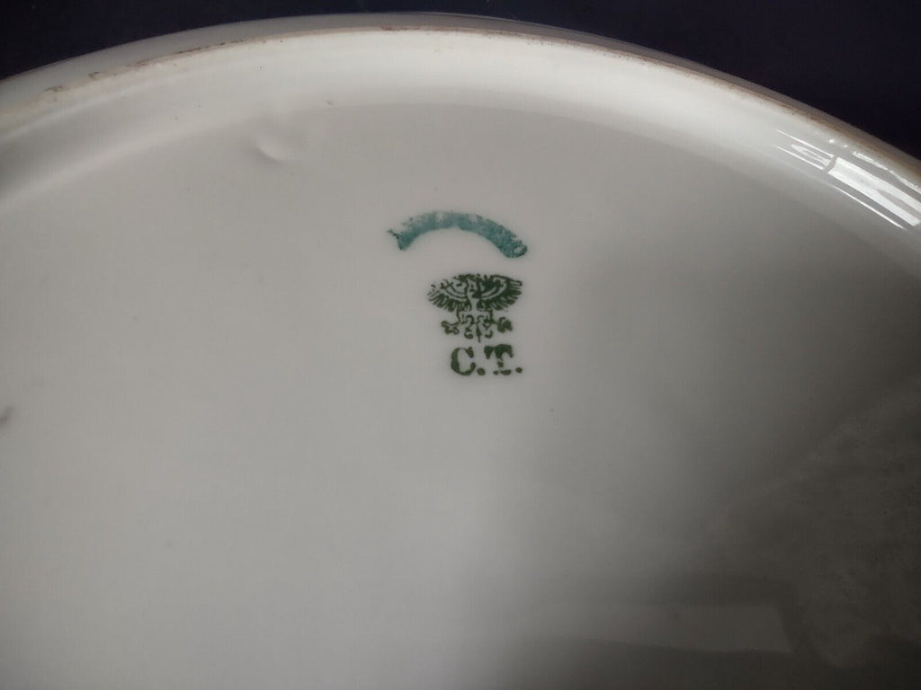 CT Germany Chrysanthemum Cake Plate Gold Trim (lot 752)