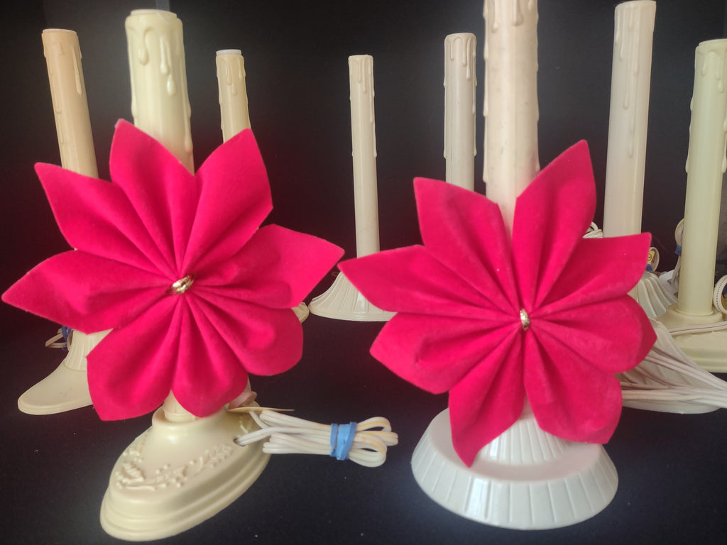 Vintage Set 9 Single Window Electric Drip Candle Candelabra (lot 2342)