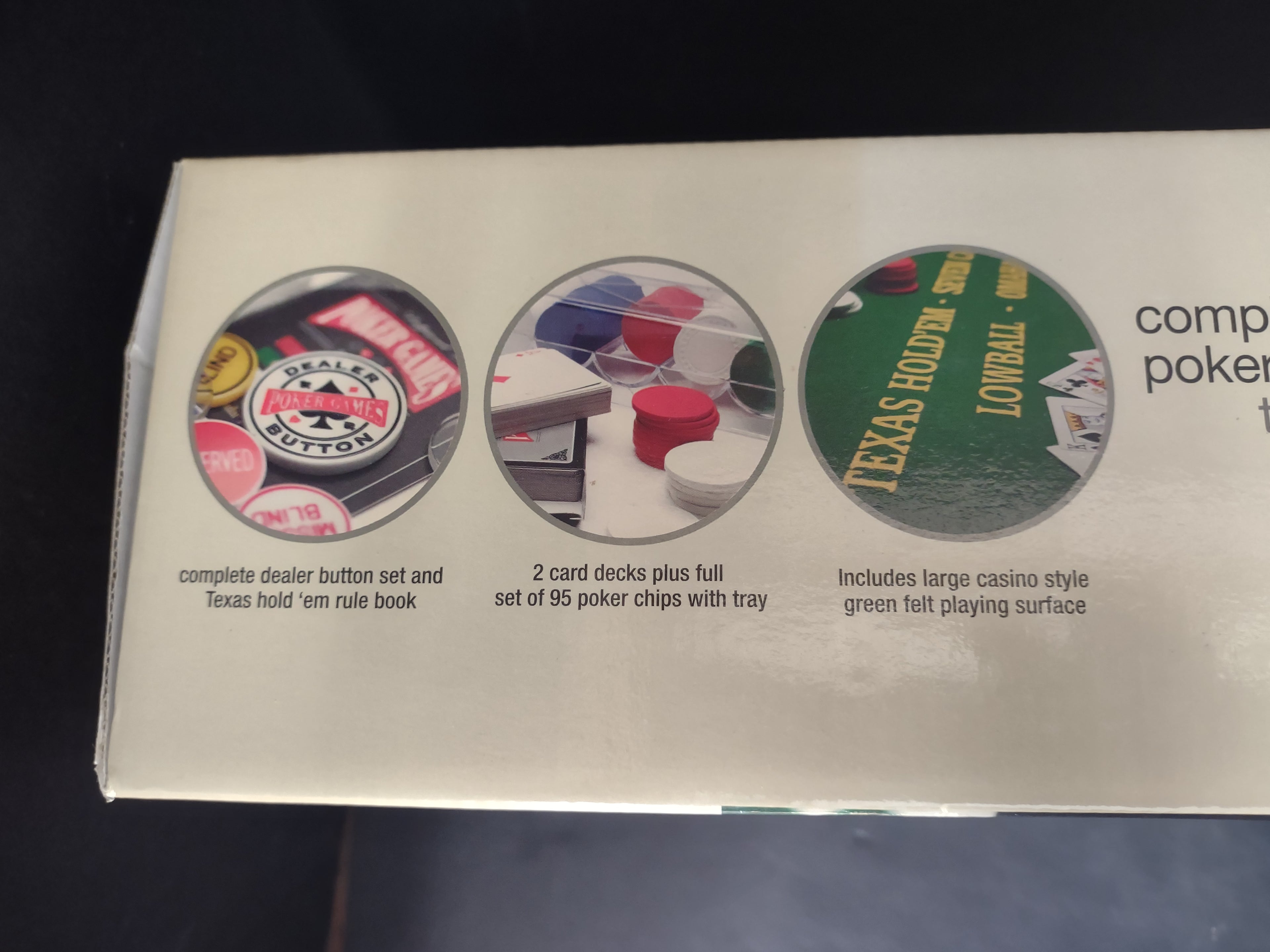 Party Set Complete Texas Hold'em Poker Set + Dinner Plate Ase x 4 (lot 3028t)
