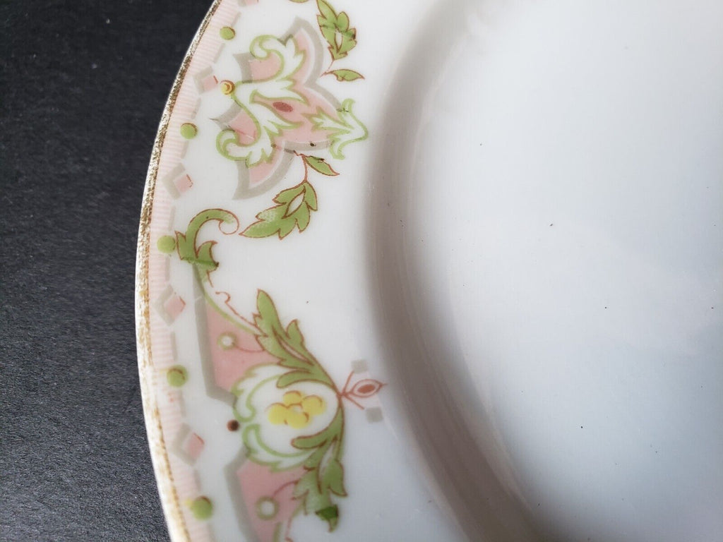 JP (Jean Pouyat) France Bread Butter Plate Pink Green Yellow (lot 620)
