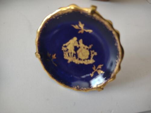 lot 786 Limoges France Cobalt Gold Trim2 x Decoration 1-3/4" Courting Couple