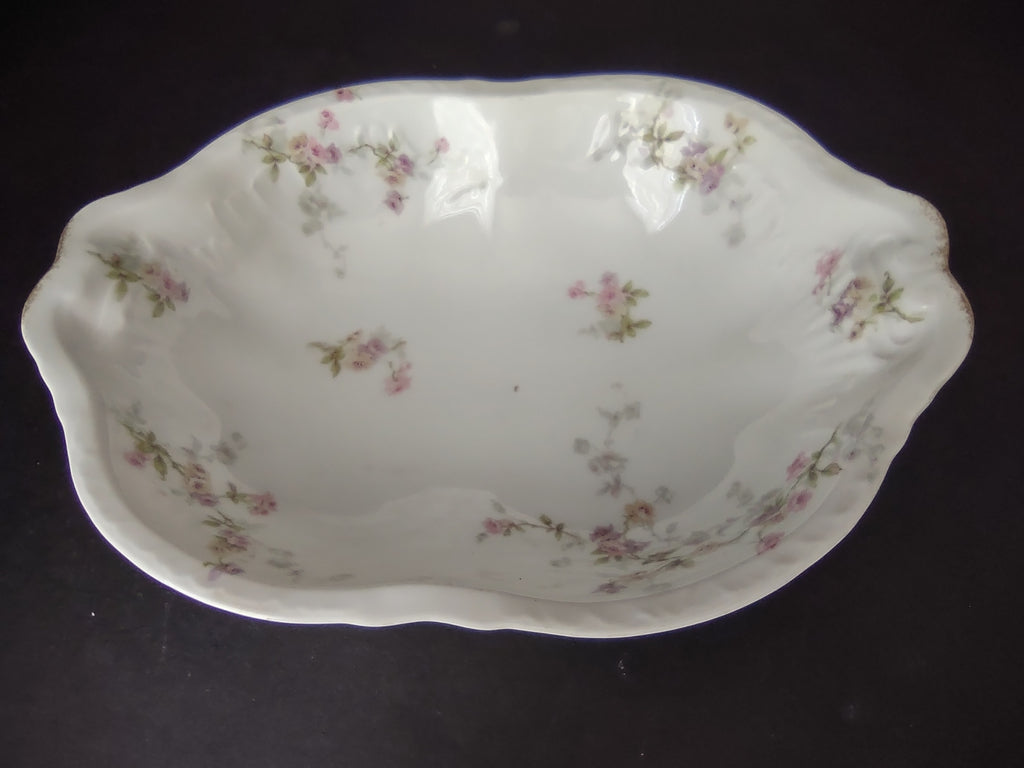 Haviland Limoges Serving Bowl Platter Pink Purple Yellow Rose (lot 842)