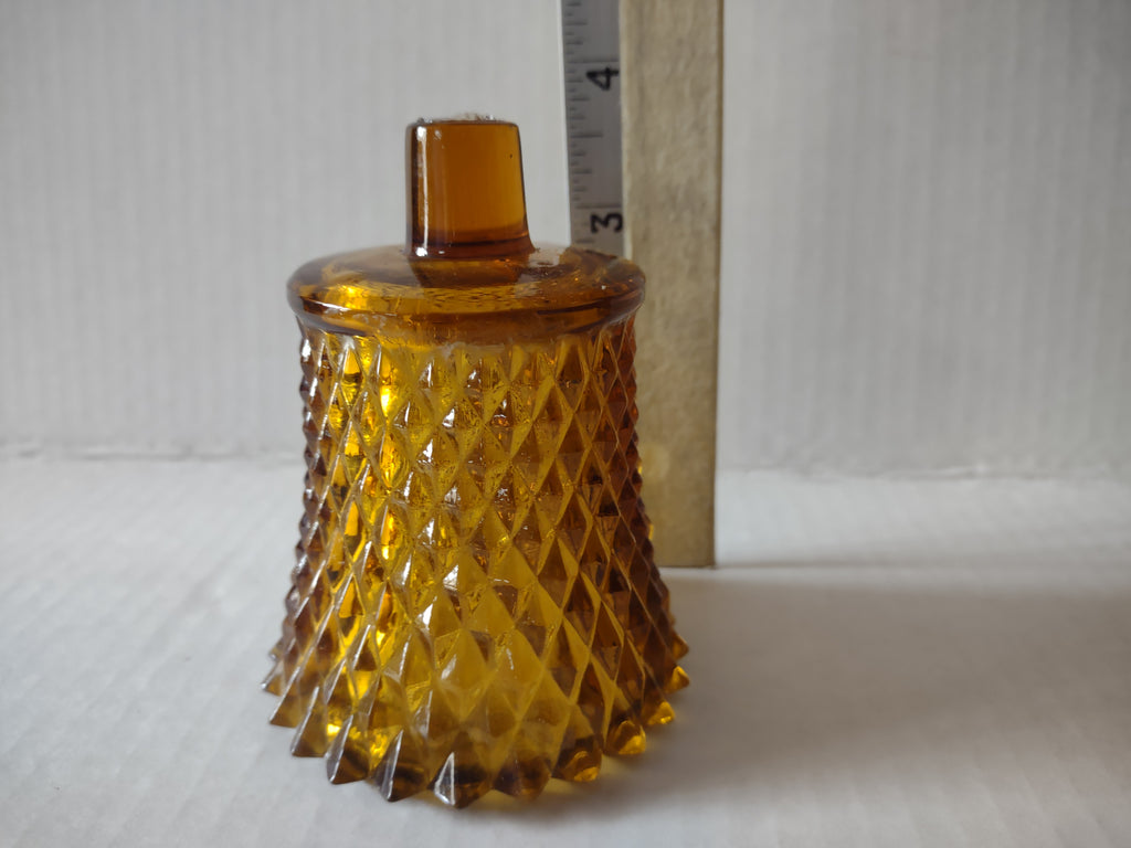 Vintage MCM Amber Glass Diamond Votive Cup Sconce Candle Holder x 4 (lot 5044)