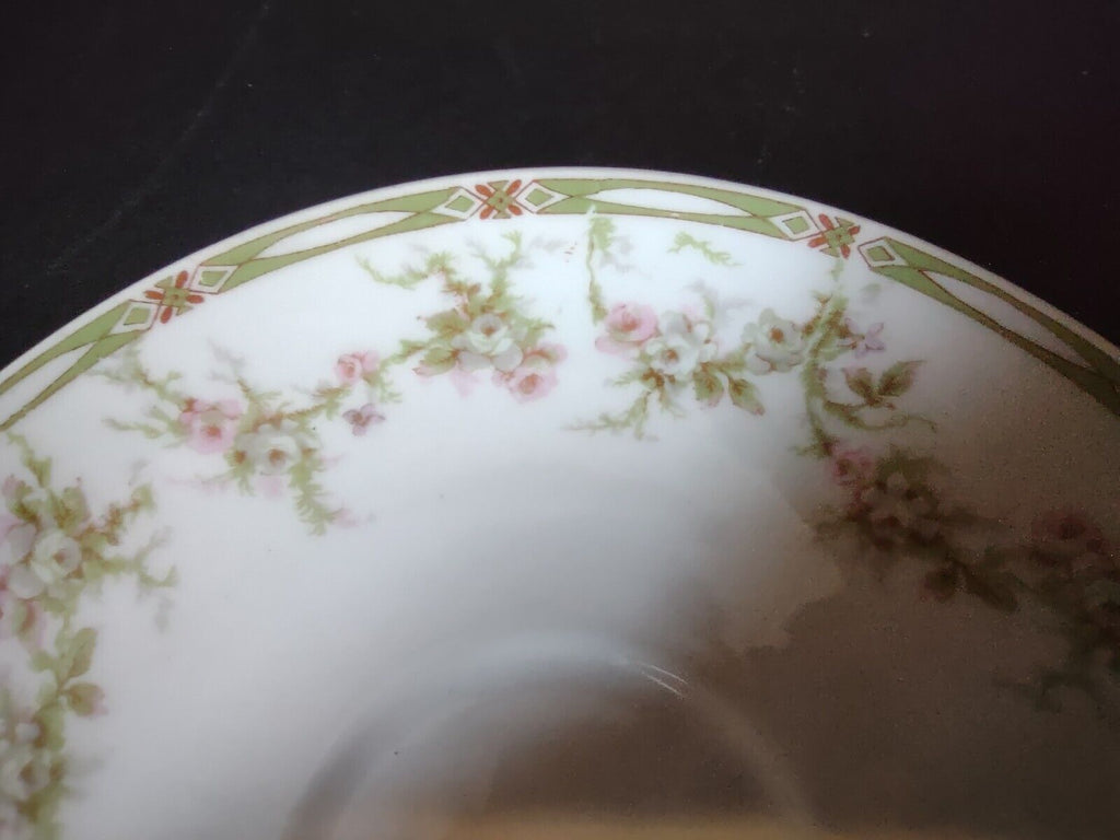 Haviland Limoges France Saucer Plate Gold Trim Pink Rose (lot 554)