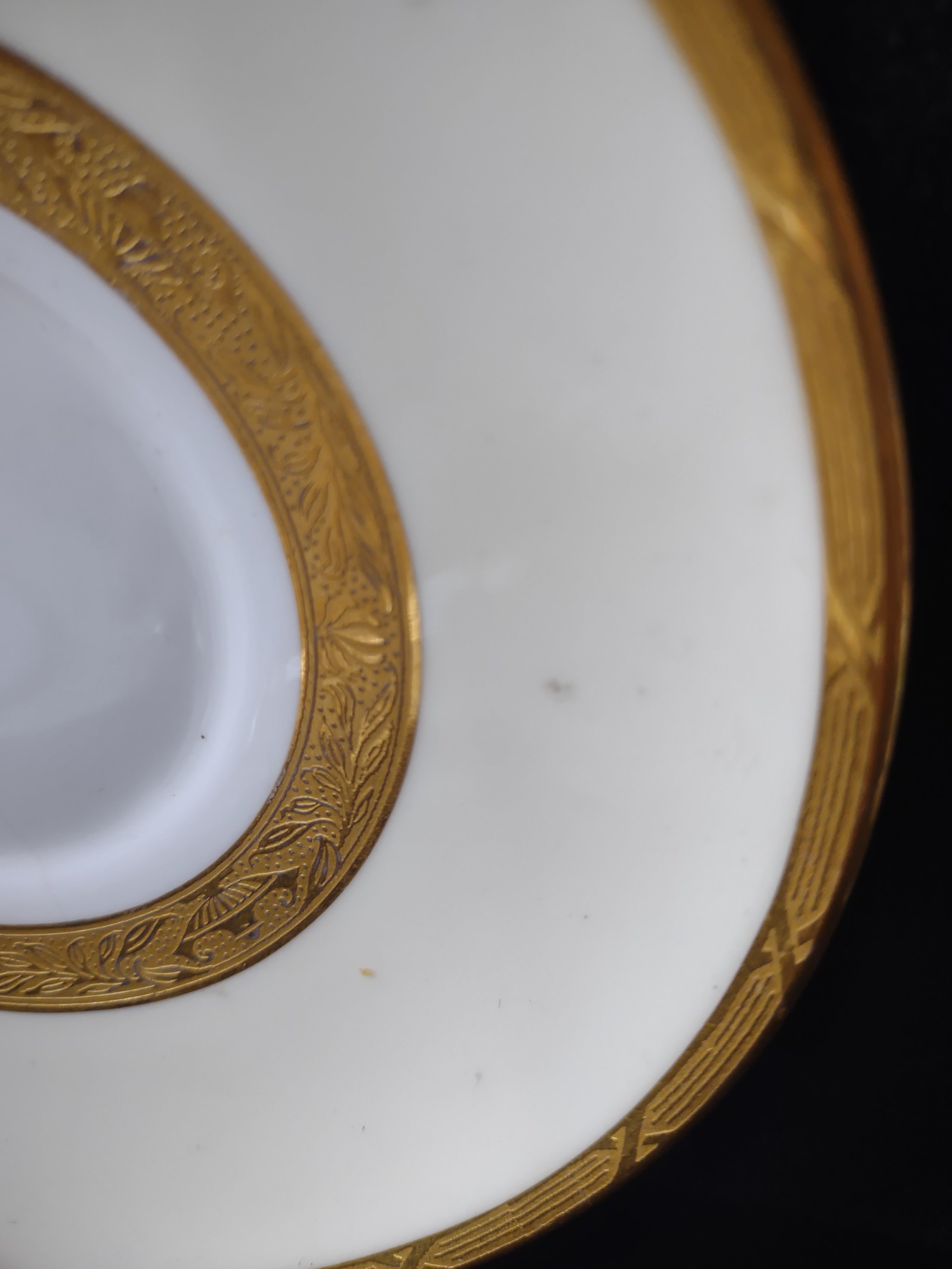 Vintage Minton Gold Gilt Laurel Leaf Bullion Cup Liner Fine China (Lot 5486)