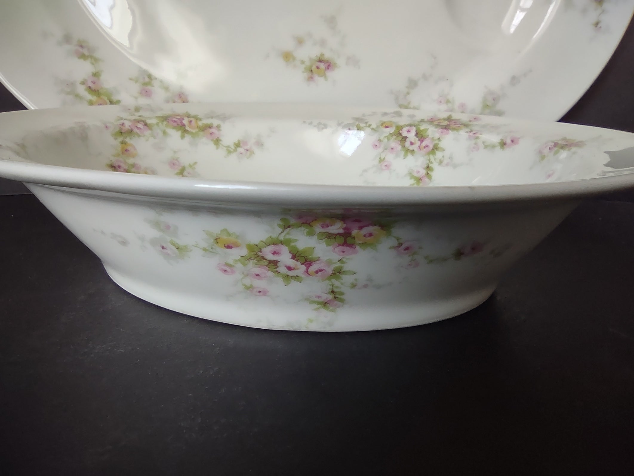 Haviland Limoges Schleiger 149 Set Serving Bowl + Platter Yellow Rose (lot 913)