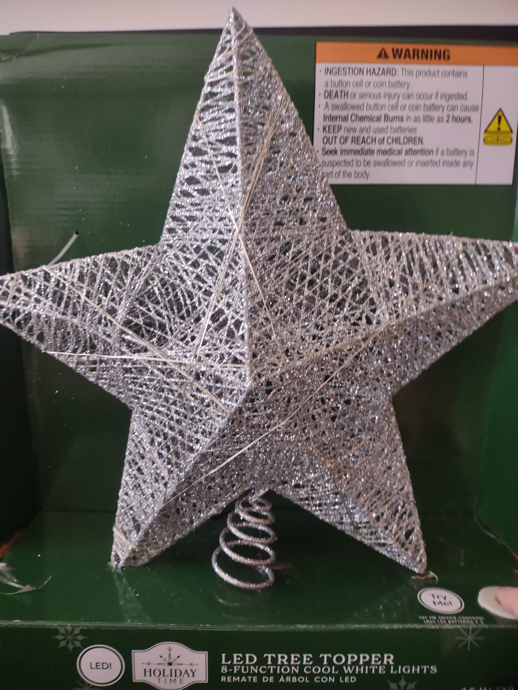 Christmas Tree Topper 8 Function LED Cool White Lights (Lot 3469)