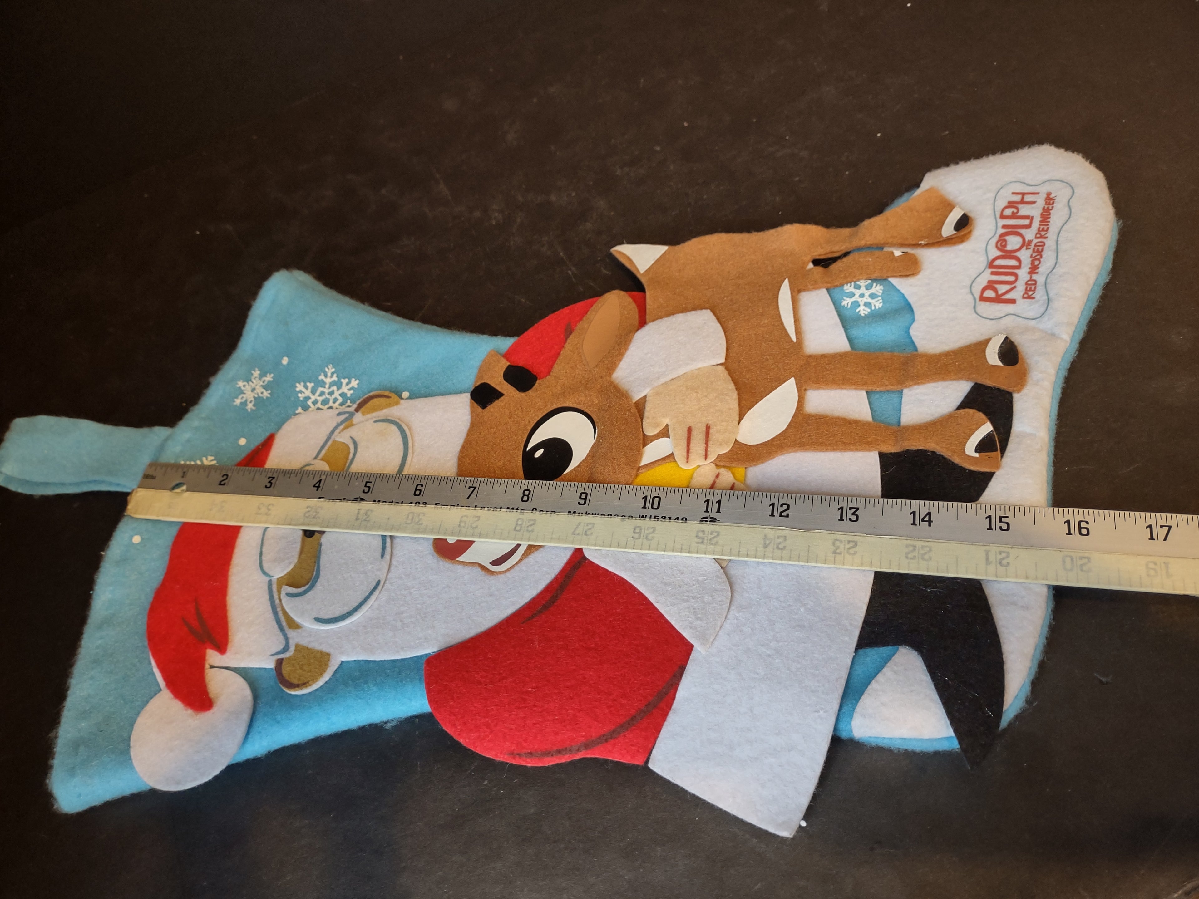 Christmas Rudolph Red Nosed Reindeer Blue Stocking Kurt Adler 16" (lot 3368)