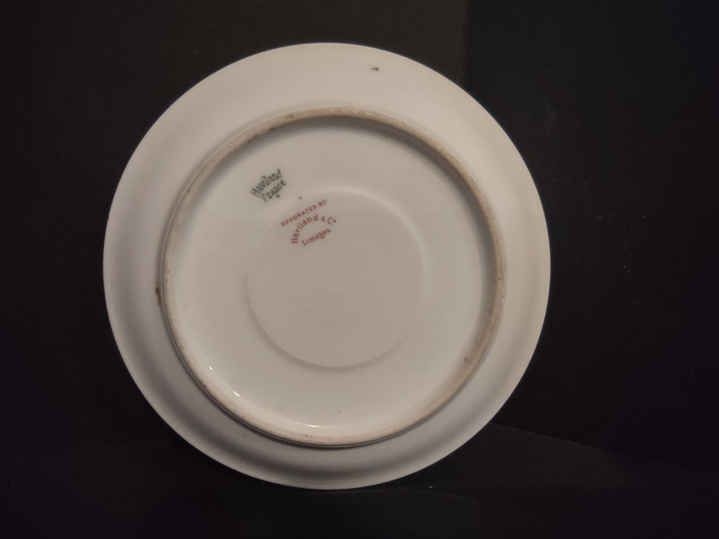 Haviland Limoges French Chic Rose Maroon Green Saucer ONLY (lot 1091)