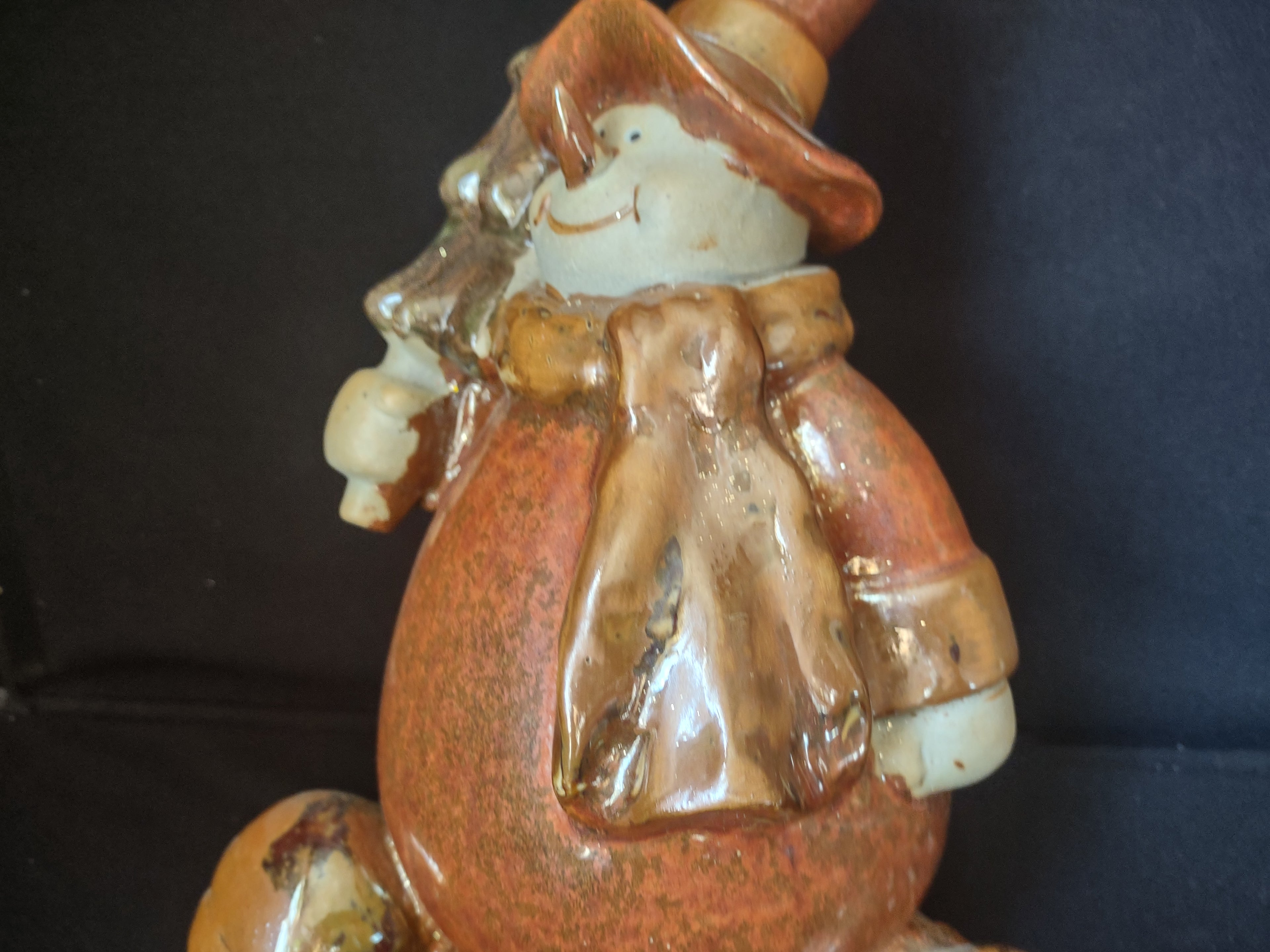 Ceramic Christmas Snowman Figurine 12" (lot 1707)