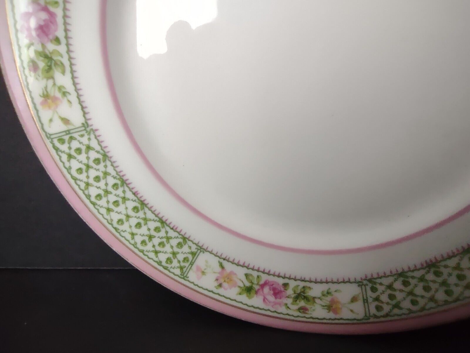 Depose France Bailey Banks Biddle Bread Butter Plate 6-1/4" Pink Green (lot 741)