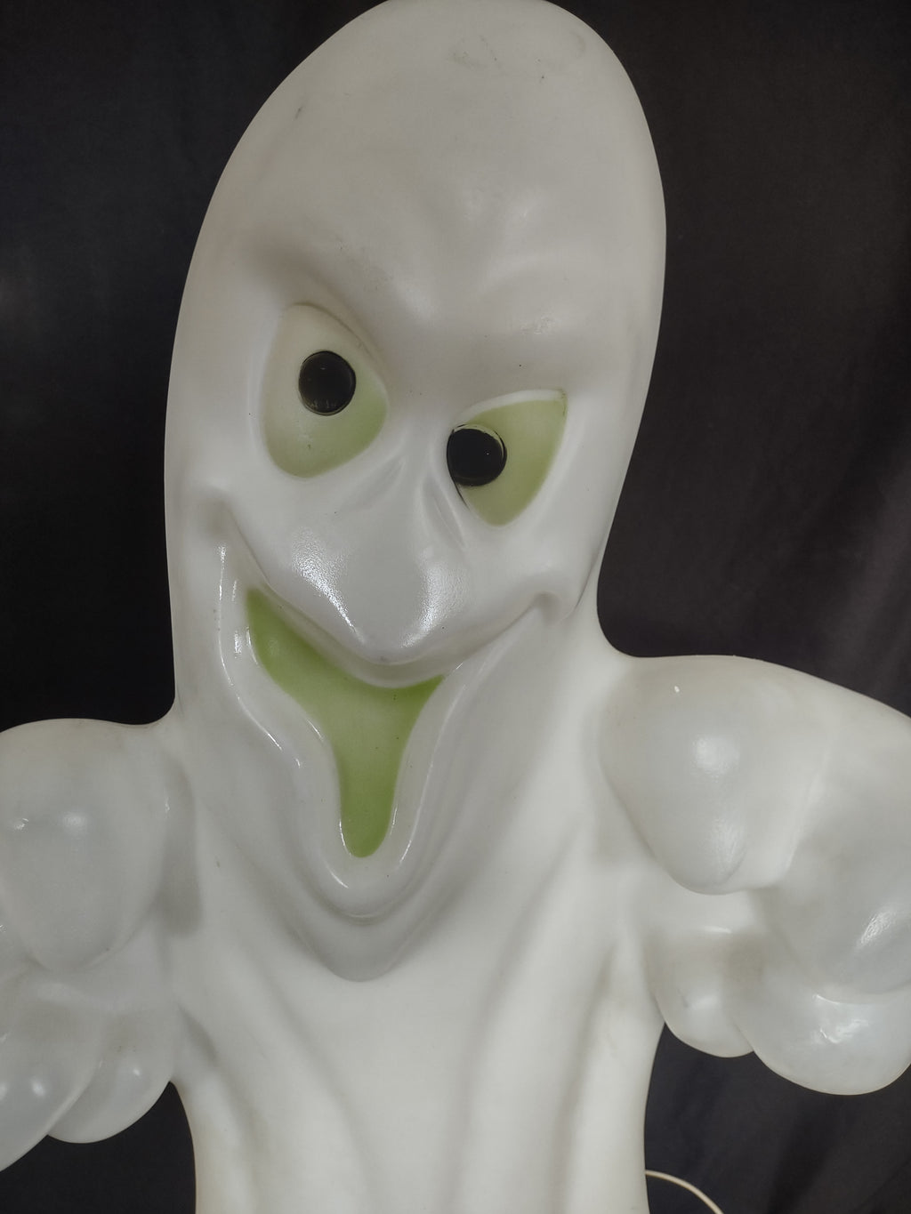Vintage General Foam Green Eyes Mouth Ghost Blow Mold Halloween 36" (lot 3256j)