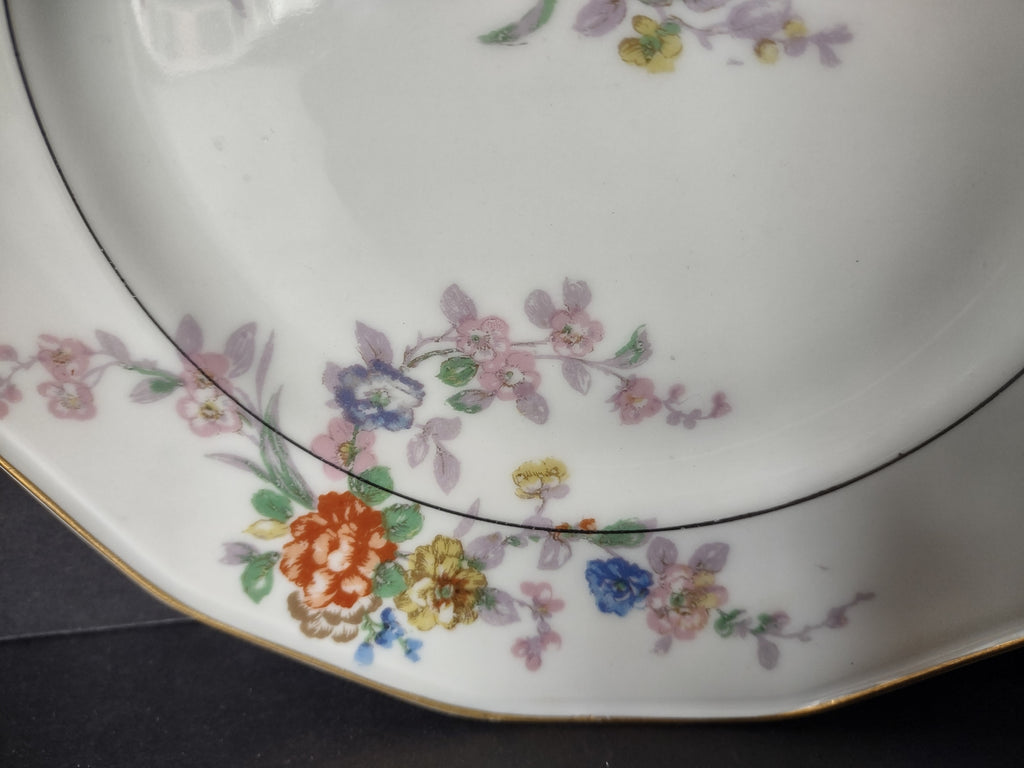 Vintage French Chic Haviland Limoges White Jewel Dessert Plate Floral (lot 804)