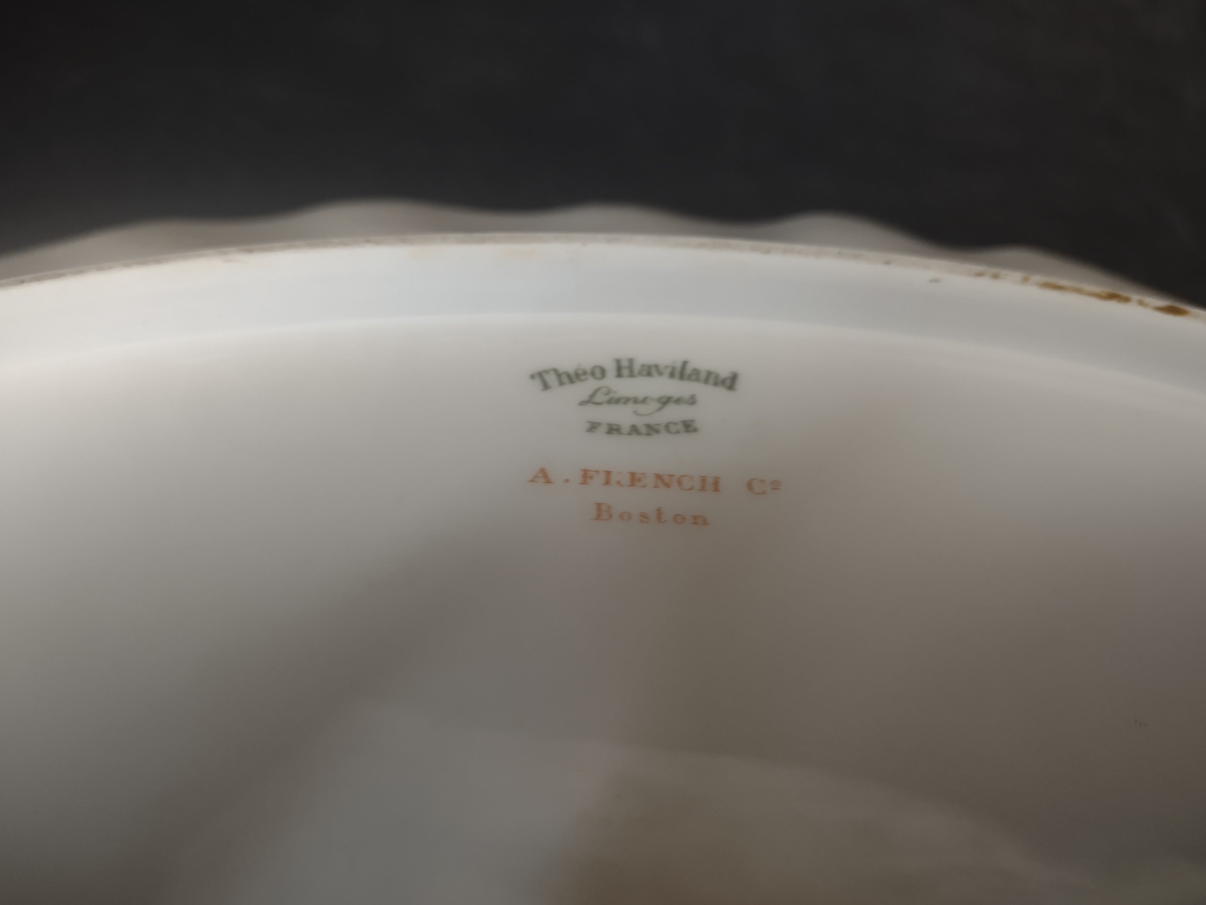 Vintage Haviland Limoges France Scalloped Edge Turkey Serving Platter (lot 2612)