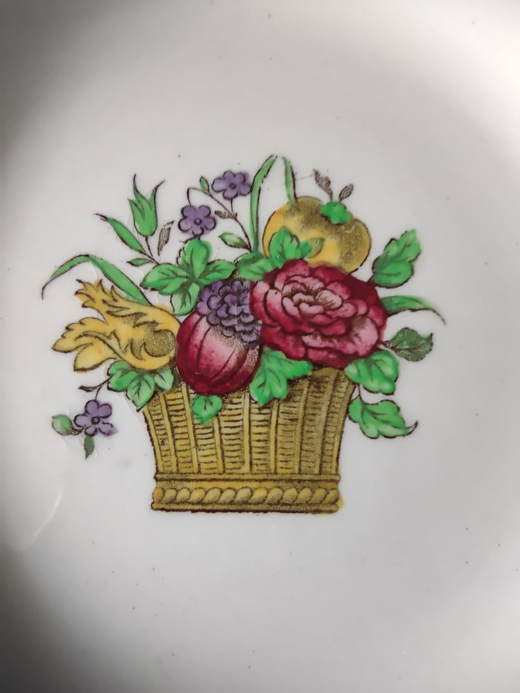 Vintage Copeland Late Spode 5.5" Plates Flower Basket Set Of 3 (Lot 5807)