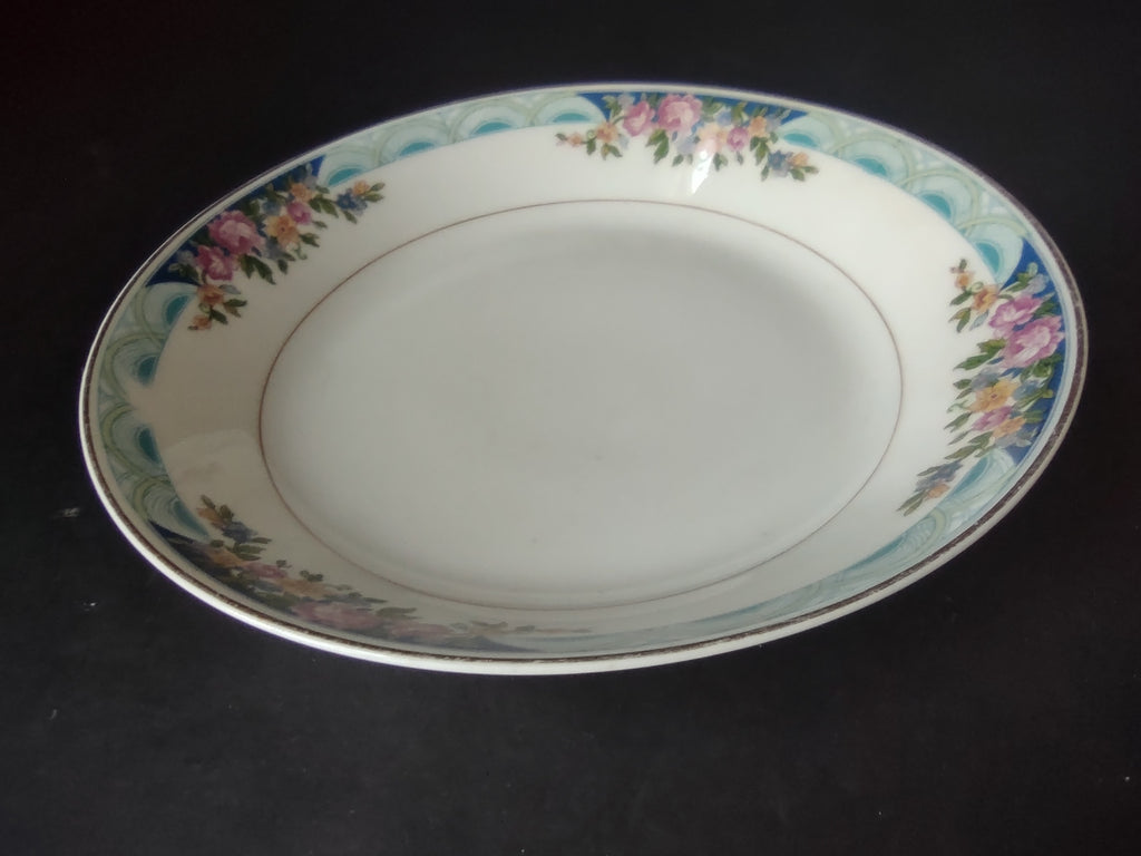 Haviland Limoges Massachusetts Cream Soup Plate Blue Floral (lot 932)