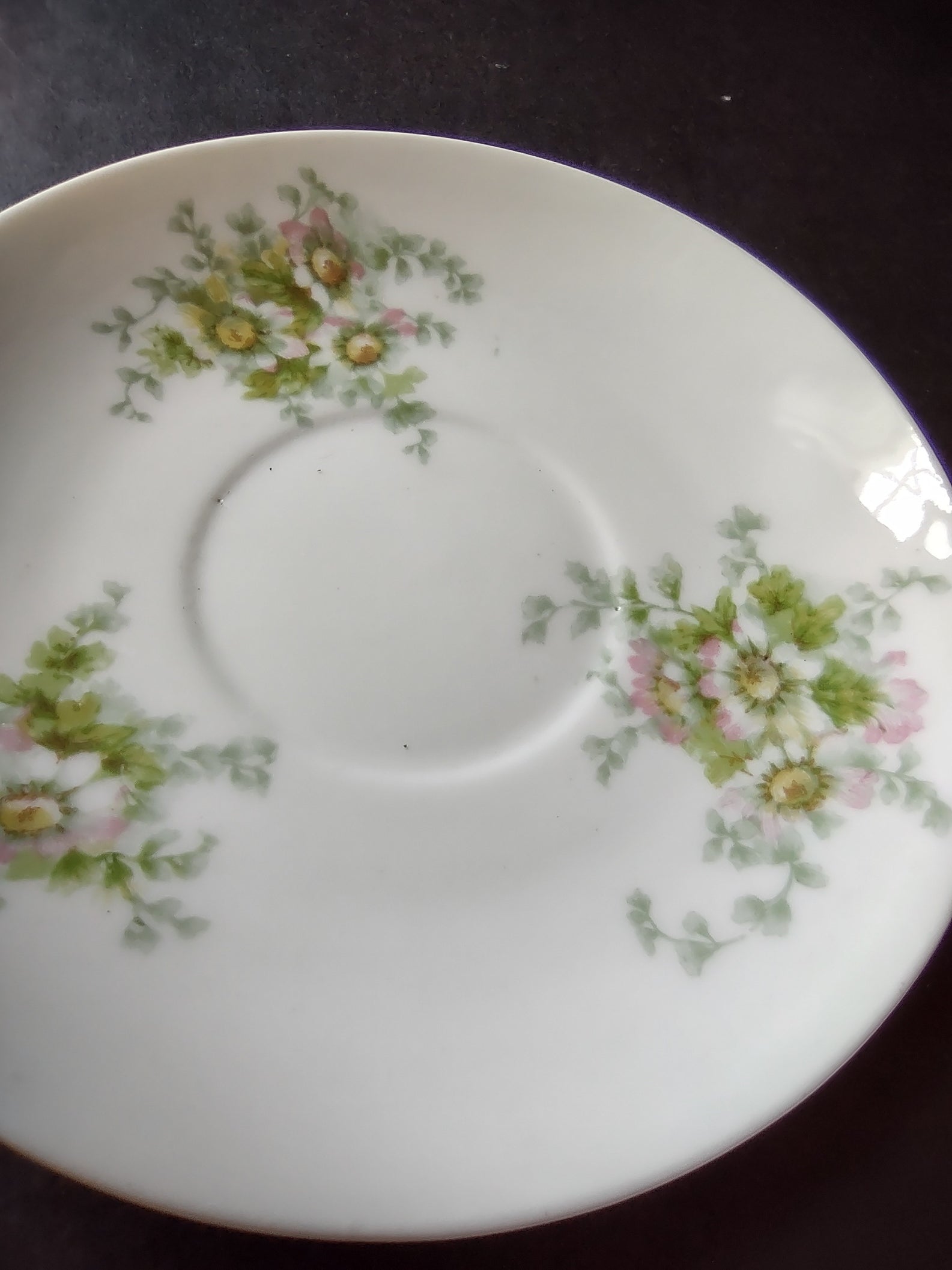 Haviland Limoges GDA Saucer ONLY Pink Daisy Daisies (lot 879)