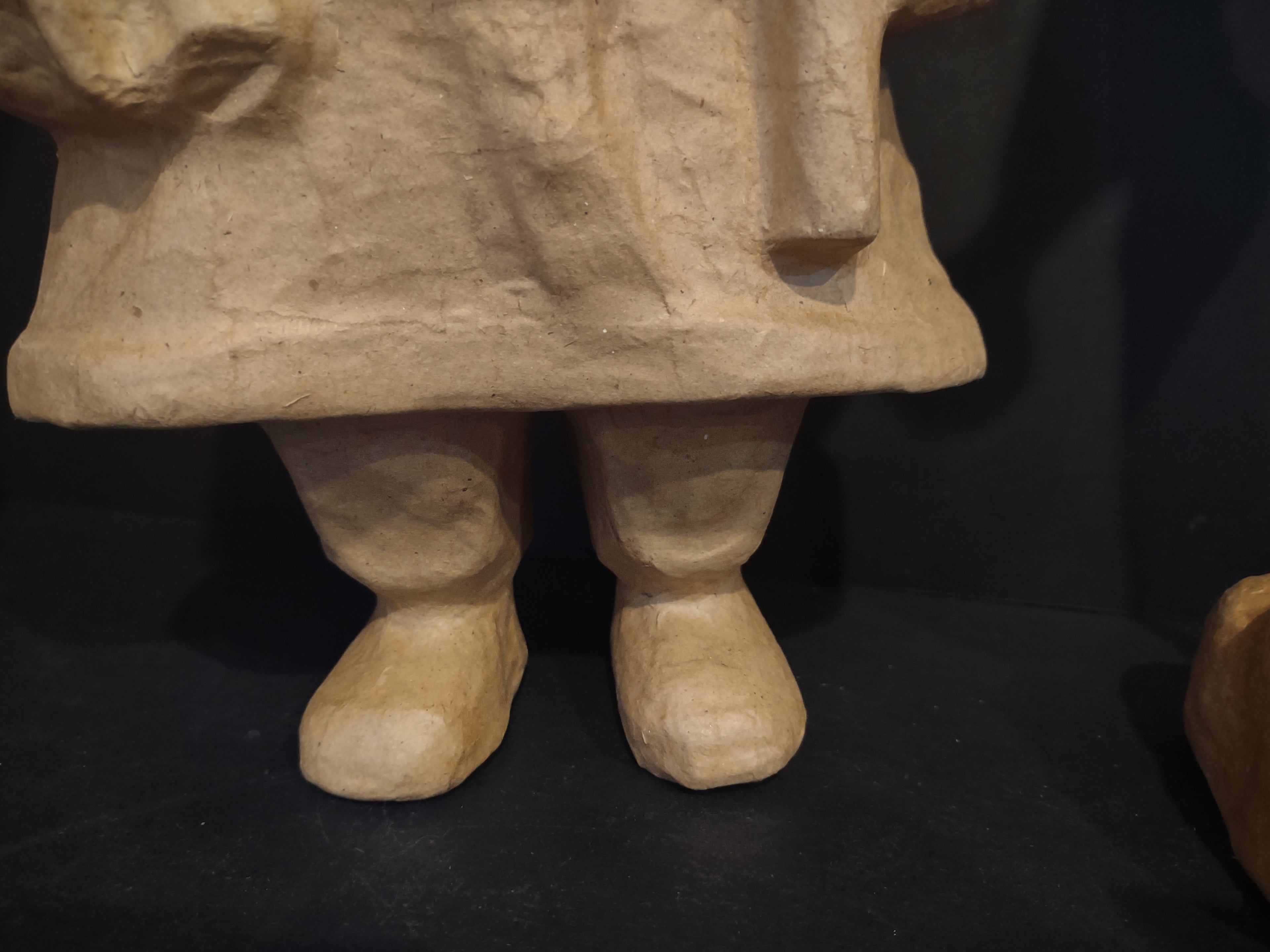 Christmas Paper Mache Set Angel Santa IMPERFECT (lot 1290)