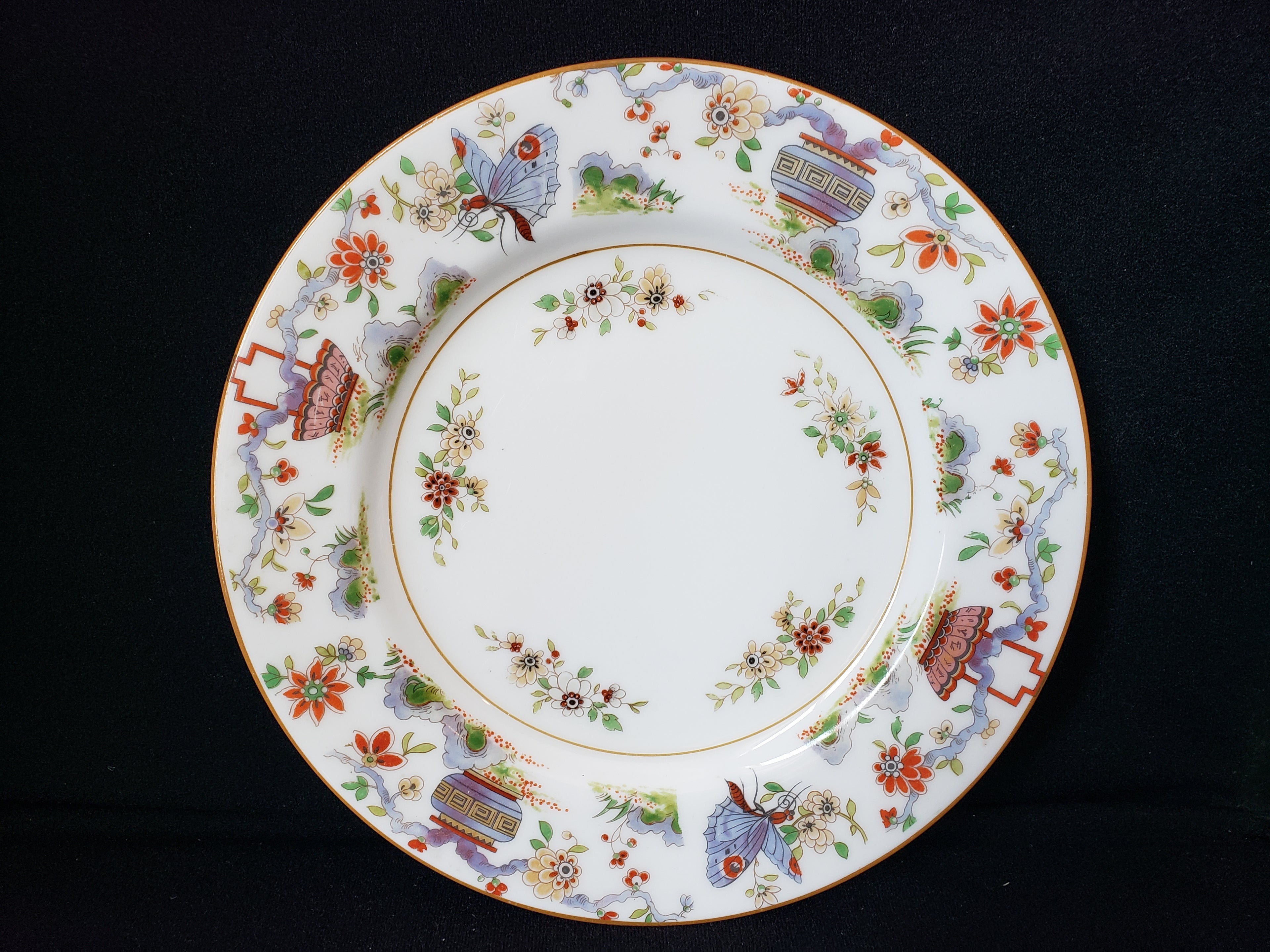 Vintage Royal Worcester Higgins Seiter Butterfly Salad Plate 8" (lot 2122)