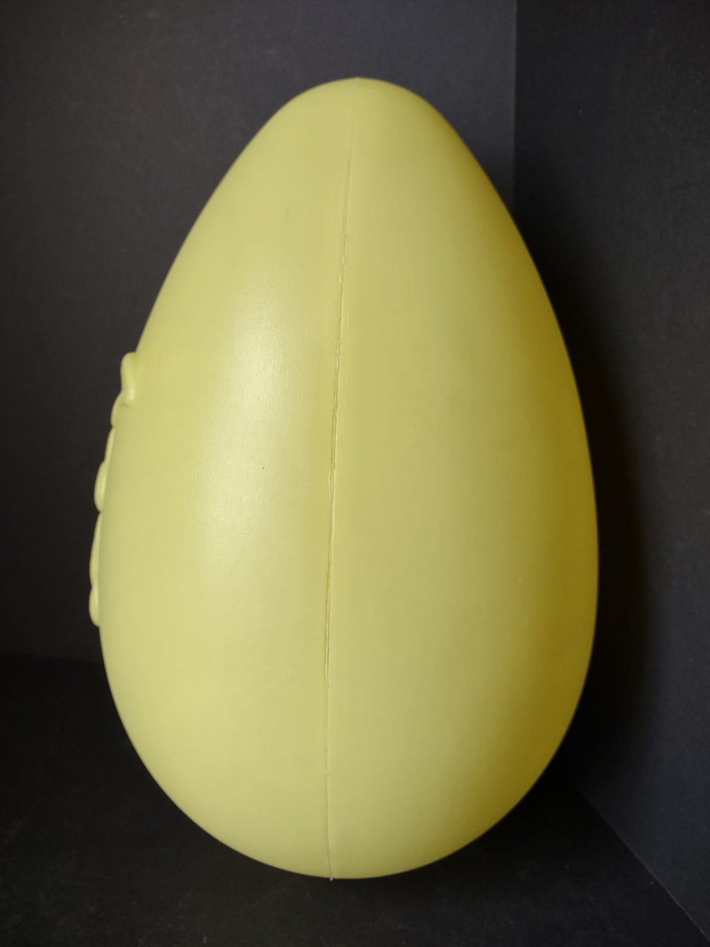 Vintage Blow Mold Easter Egg Yellow with Bunny 13" tall (lot 1470)