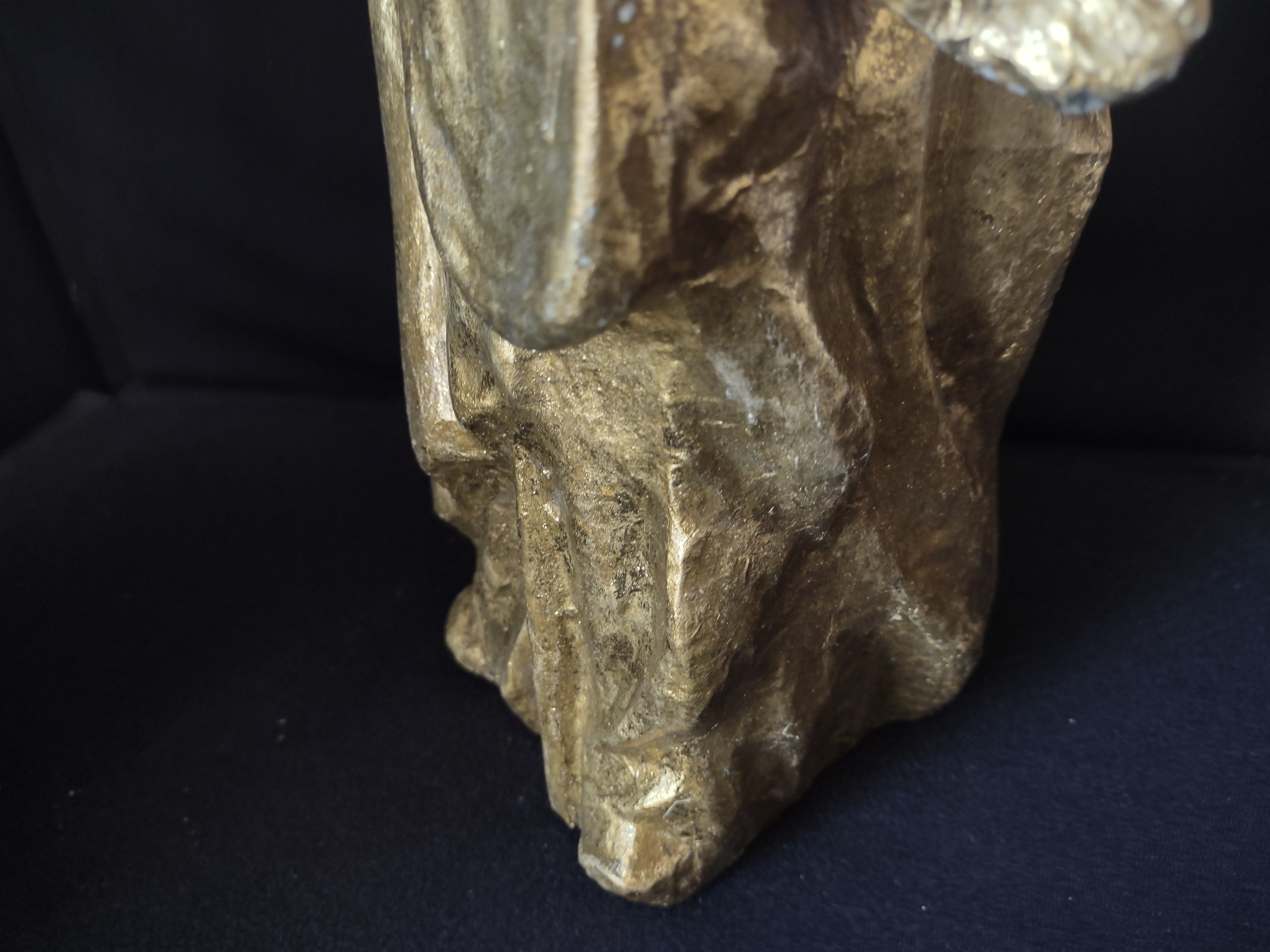Christmas Paper Mache Joseph Mary Baby Nativity Golden Color 16" (lot 2183)