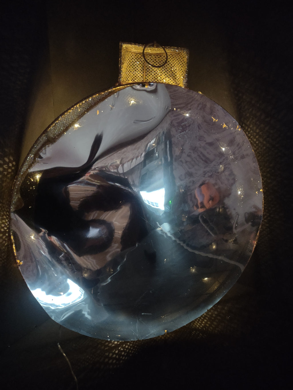Christmas 3D Timer Ornament Shaped Light Up 18" Golden Glitter Deer (lot 3356)