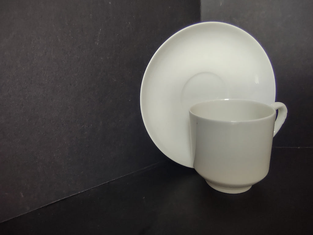 Haviland France Limoges Demitasse Cup and Saucer Plain White (lot 1027)