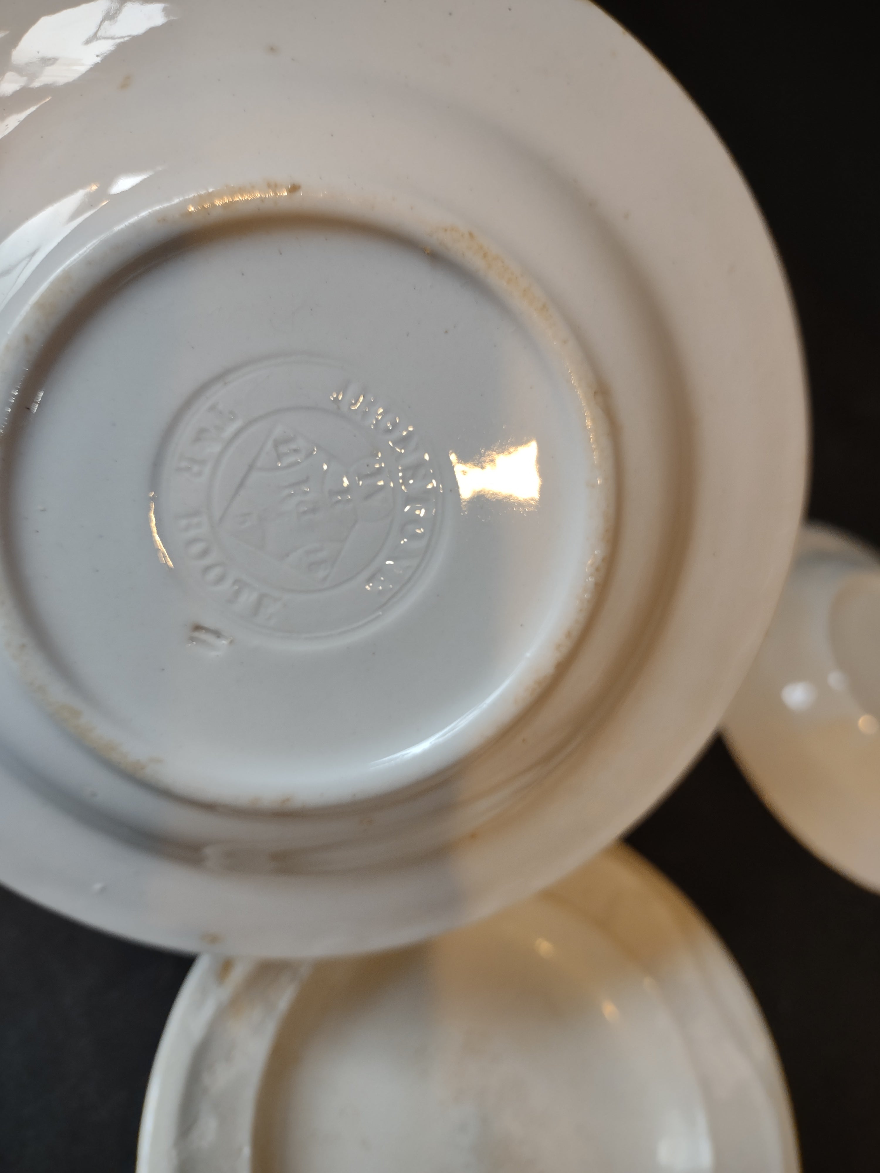 Vintage Ironstone Heavy Crazing Primitive Farmhouse Small Plate x 4 (lot 5346)